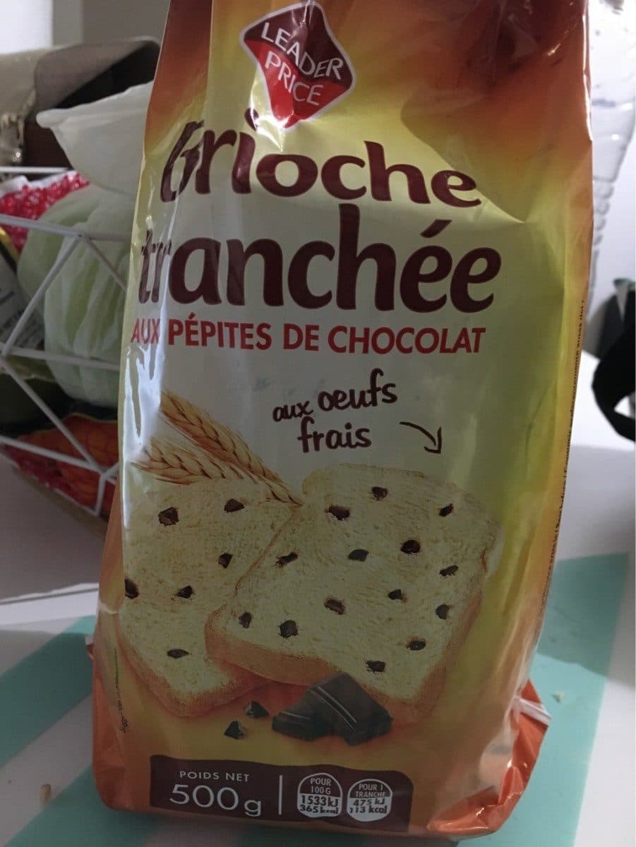 Leader Price Brioche Tranchée aux Œufs Frais aux Pépites de Chocolat packshot