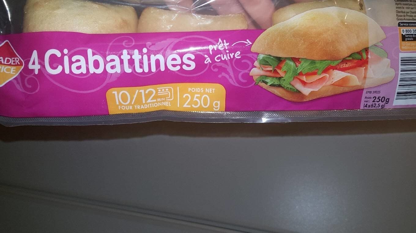 Leader Price Ciabattines packshot