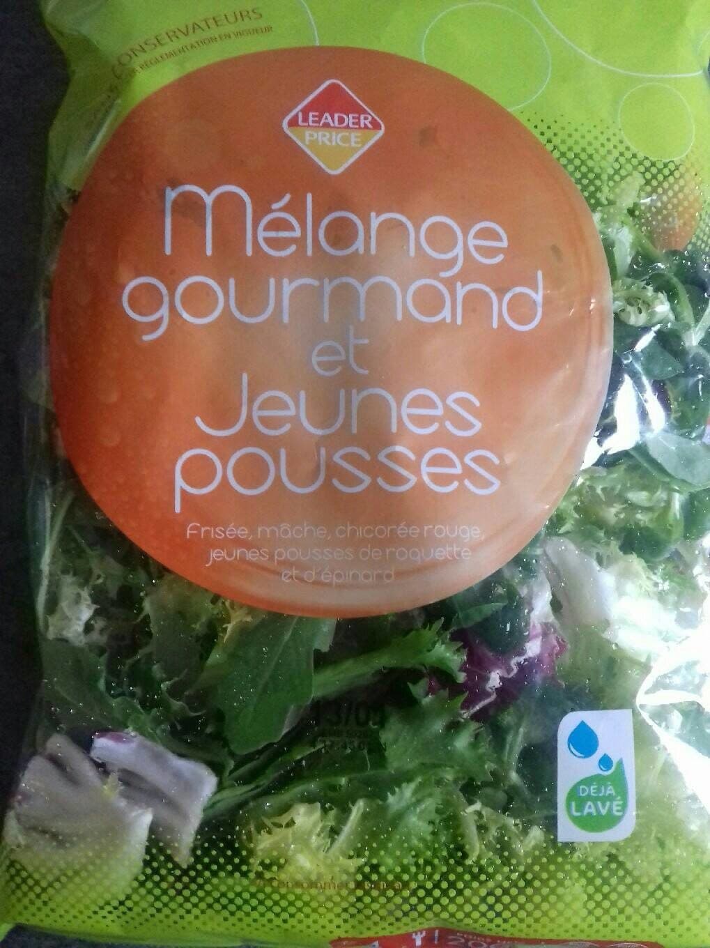 Leader Price Mélange Gourmand Et Jeunes Pousses 200g packshot