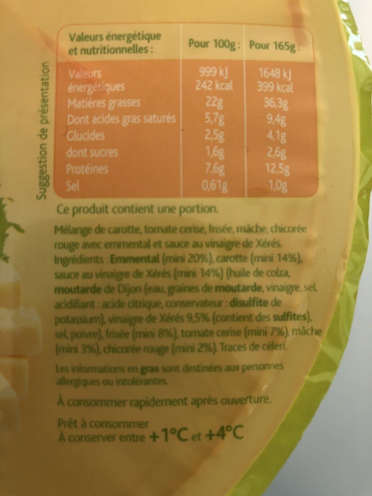 Leader Price Salade mélangée à l'emmental avec sa sauce au vinaigre de Xérès packshot