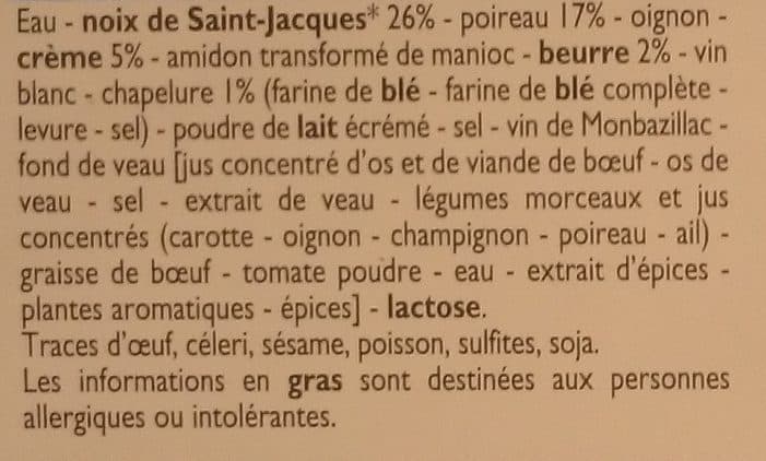 Leader Price Mini Coquilles Saint-Jacques à la Fondue de Poireaux packshot