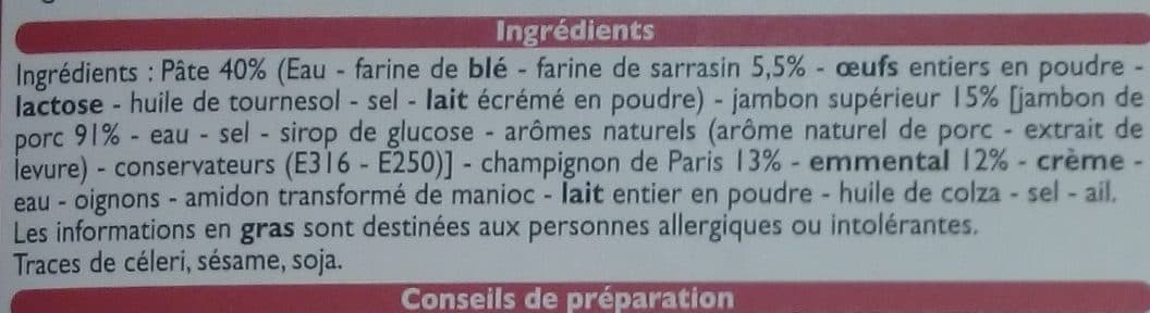 Leader Price 2 Galettes de Sarrasin - Jambon Champignons et Emmental packshot