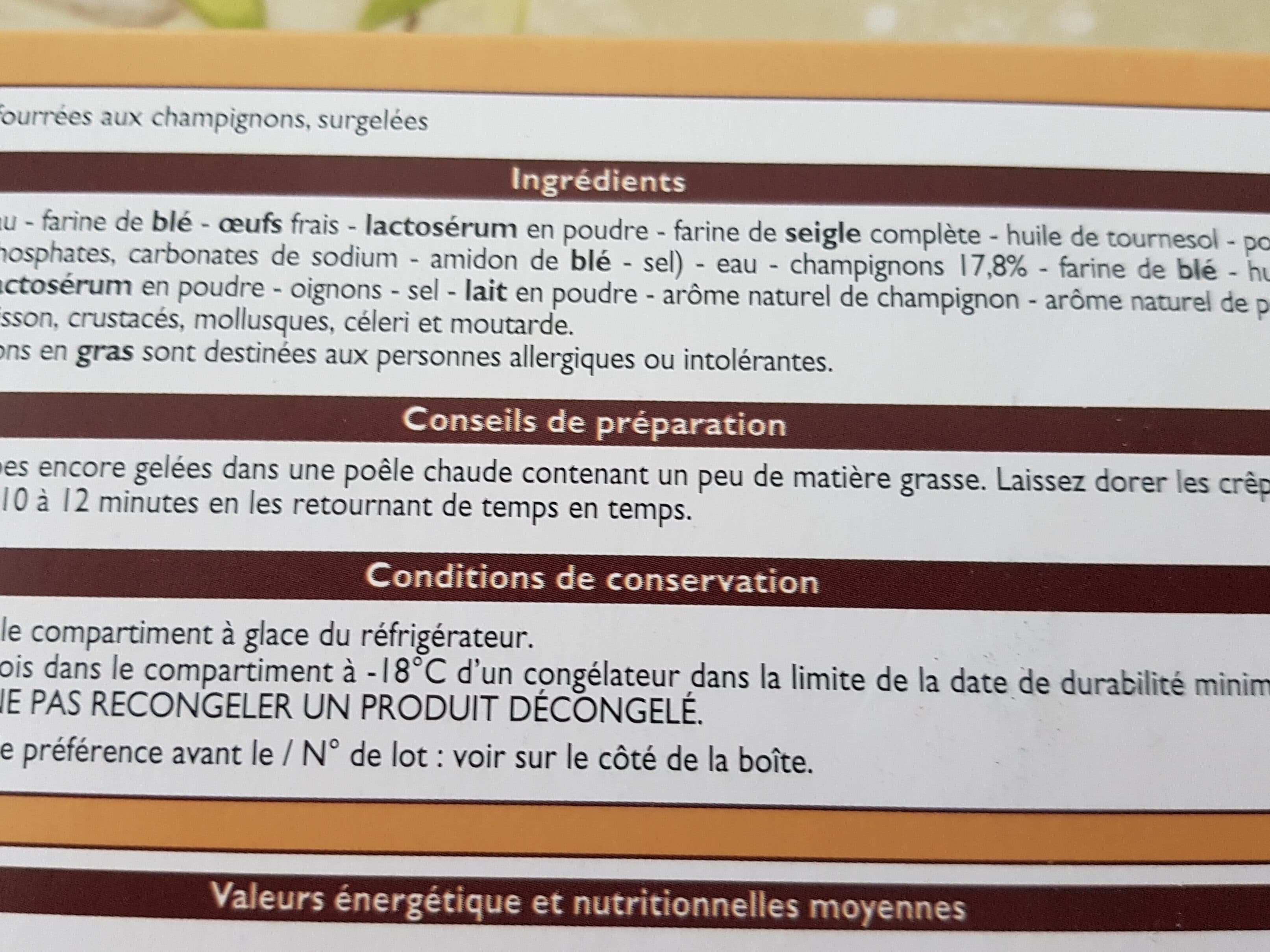 Leader Price Crêpes au champignon packshot