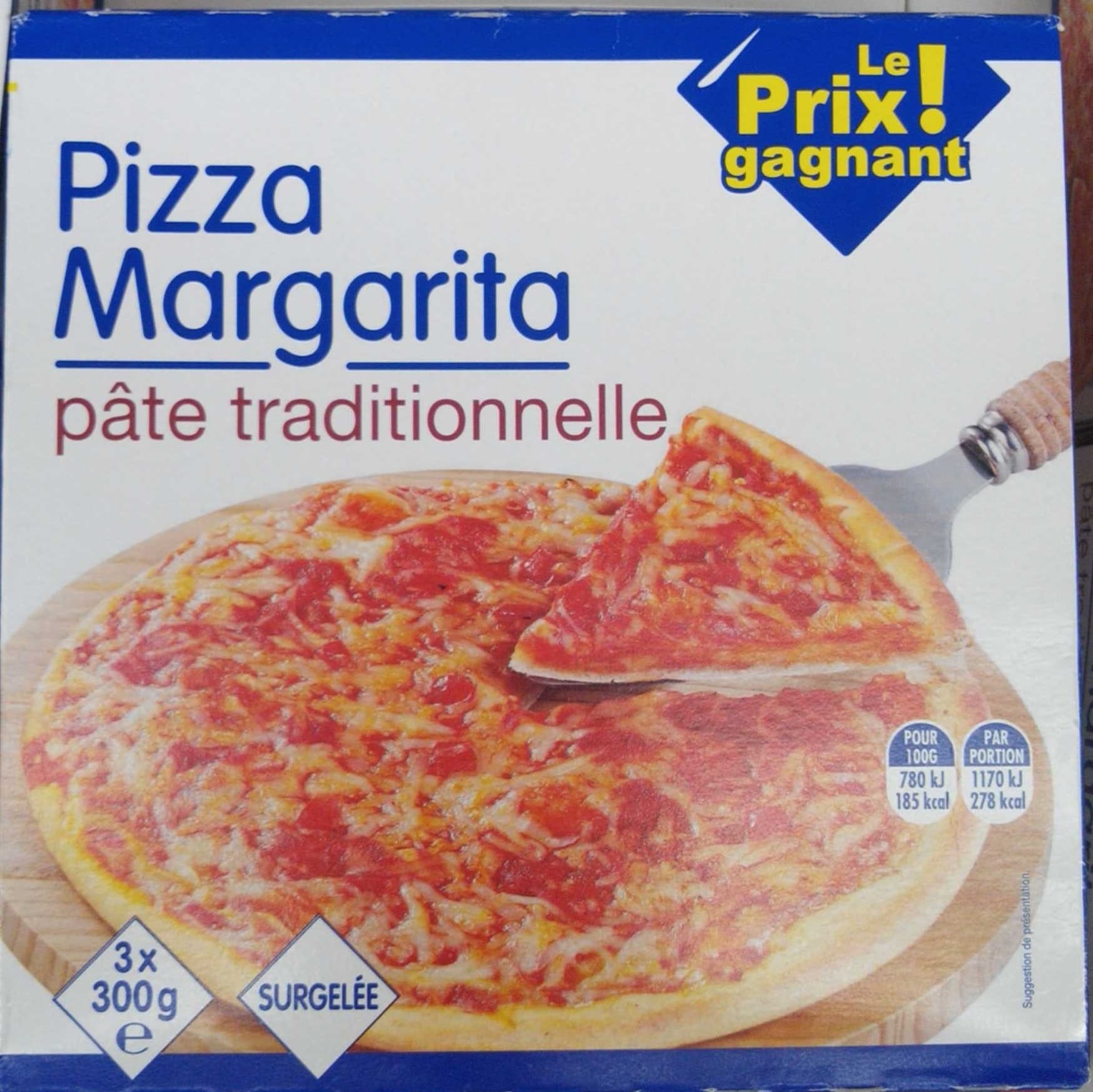 Le Prix Gagnant ! Pizza margarita pâte traditionnelle packshot