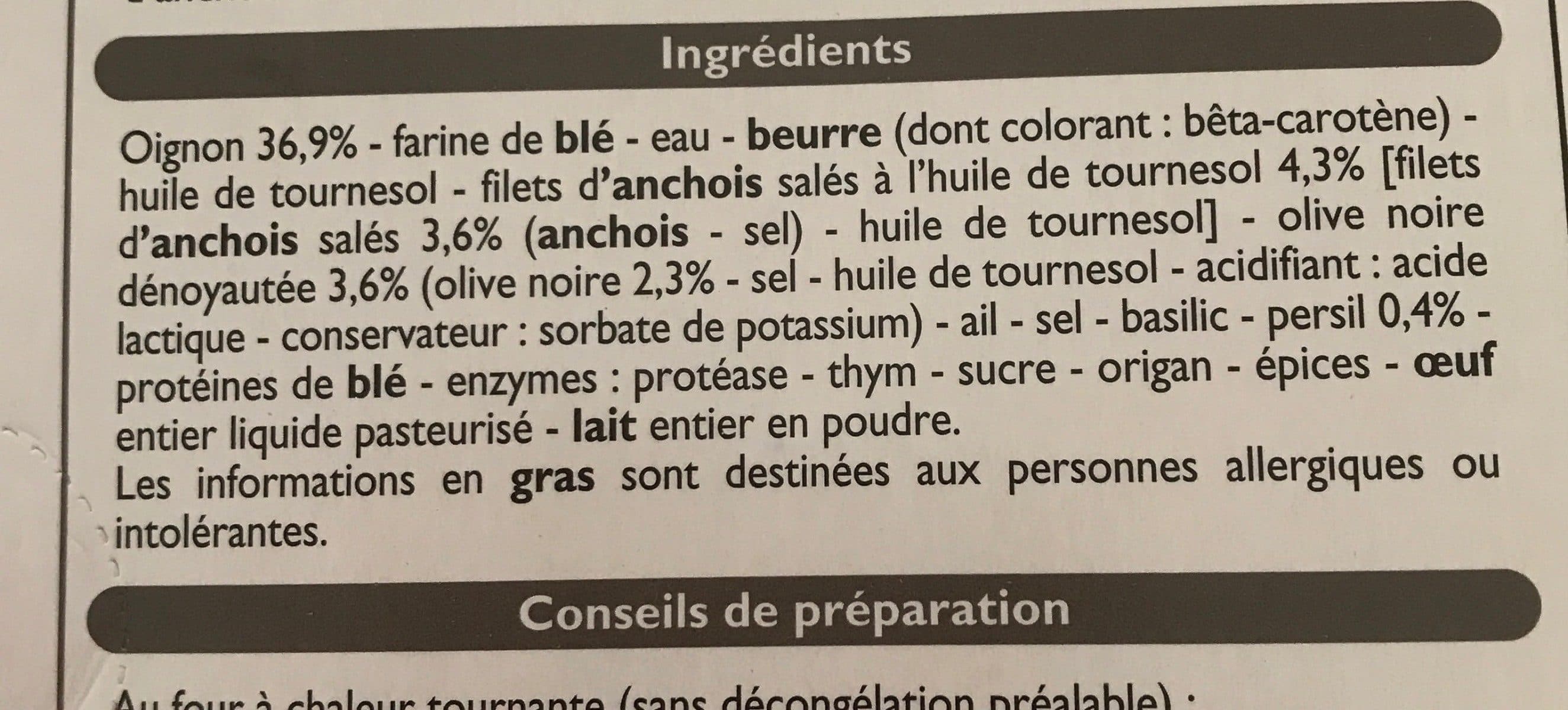 Open Food Facts Pissaladière packshot