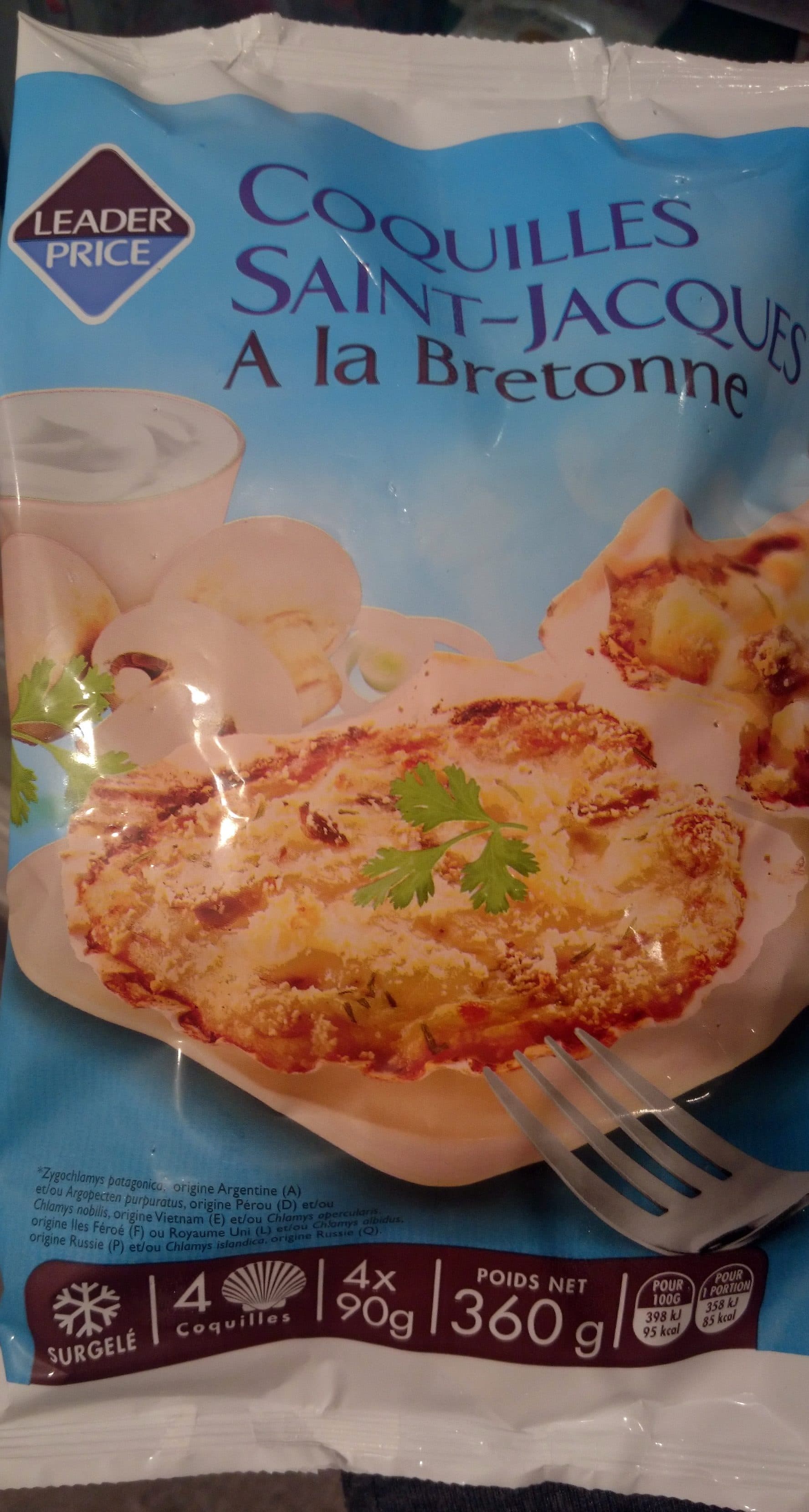 Leader Price Coquilles Saint-Jacques à la Bretonne packshot