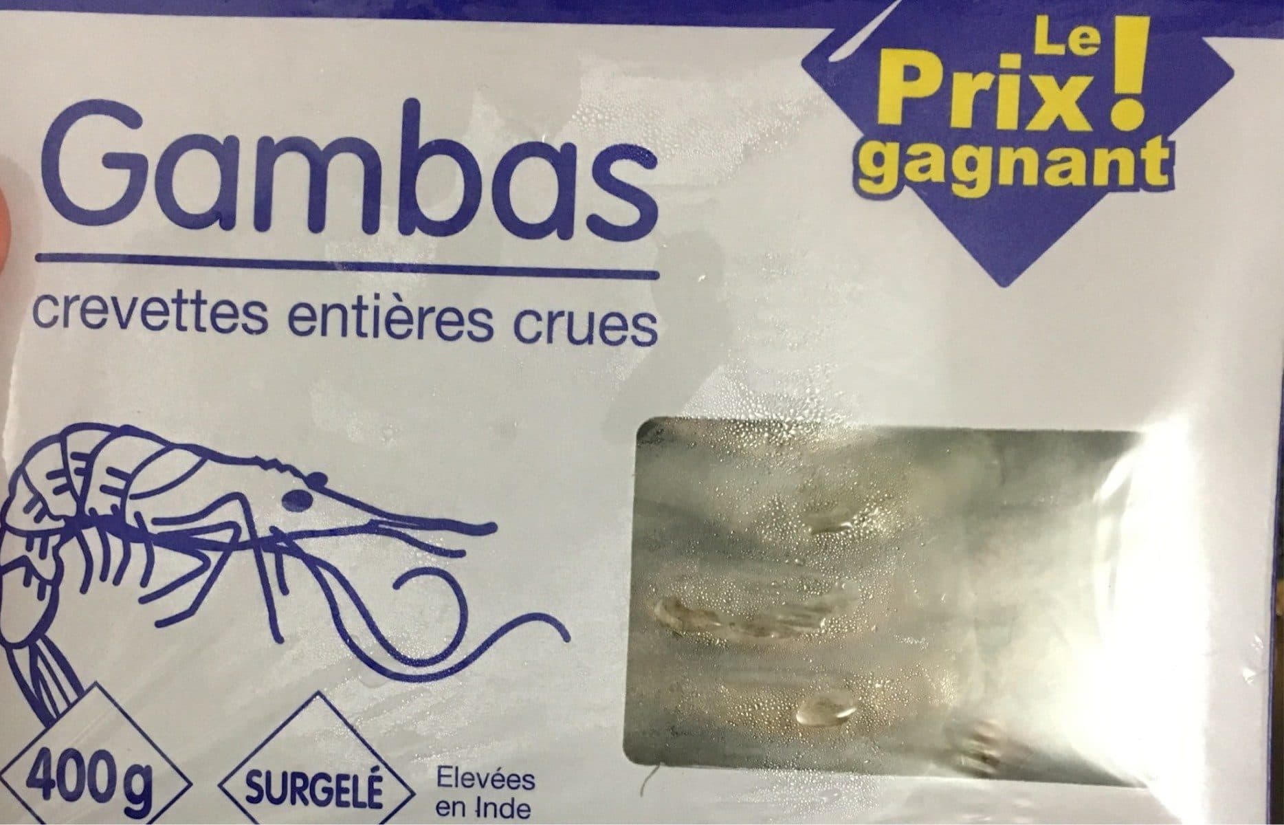 Open Food Facts Gambas crevettes entieres crues packshot
