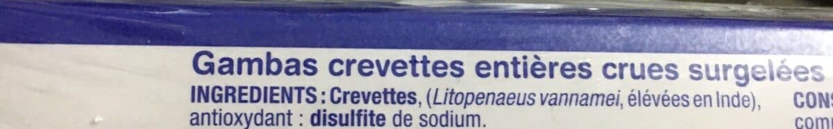 Open Food Facts Gambas crevettes entieres crues packshot