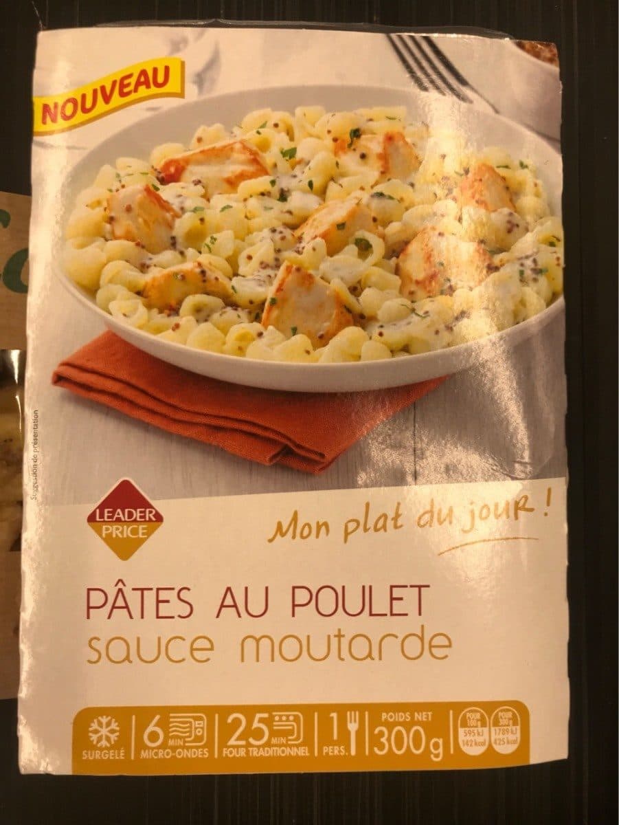 Leader Price Pâtes au poulet sauce moutarde packshot