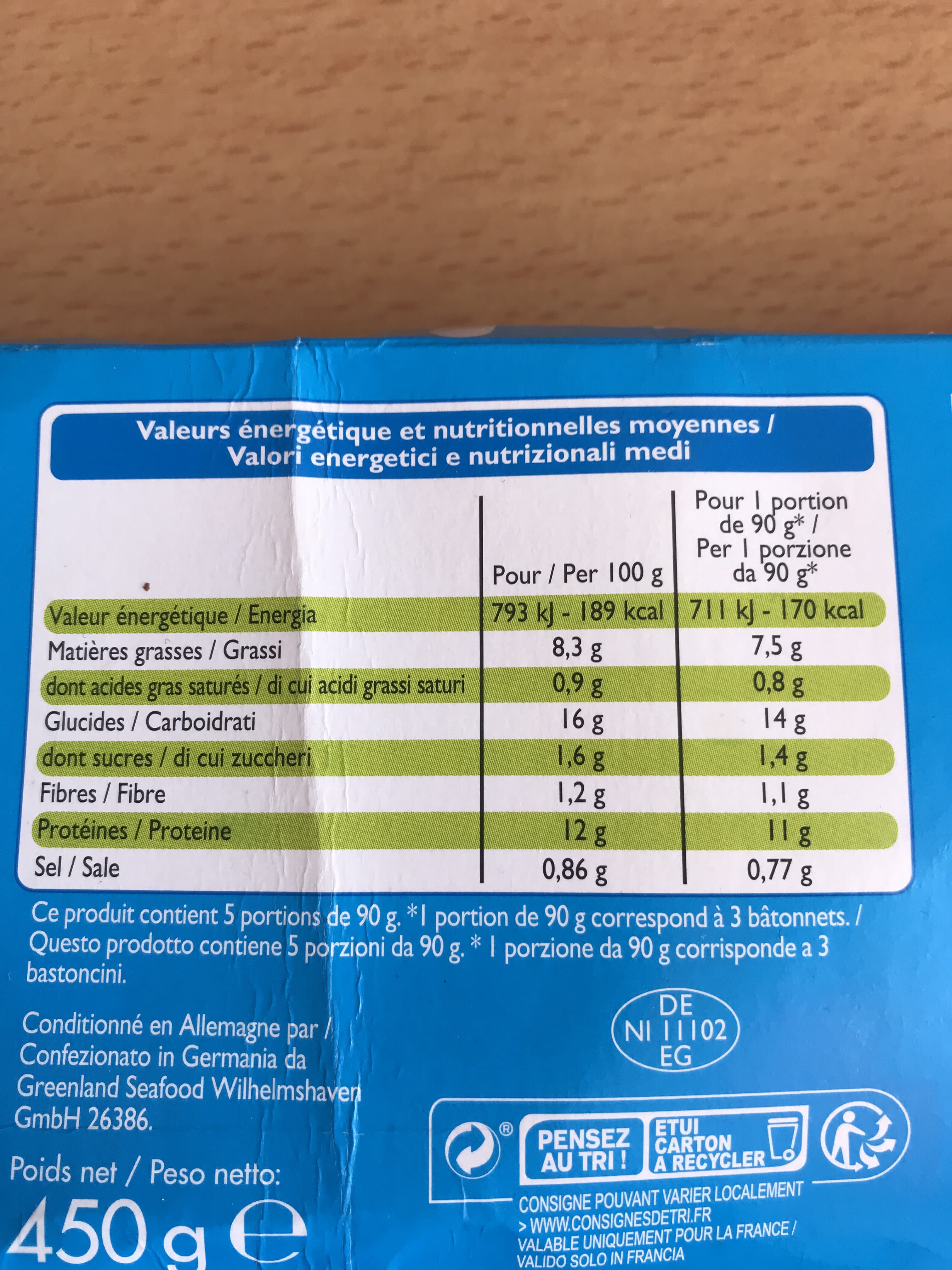 Leader Price Bâtonnets de poisson pané packshot