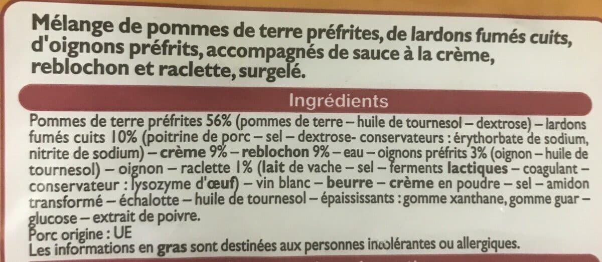 Leader Price Poêlée Tartiflette packshot