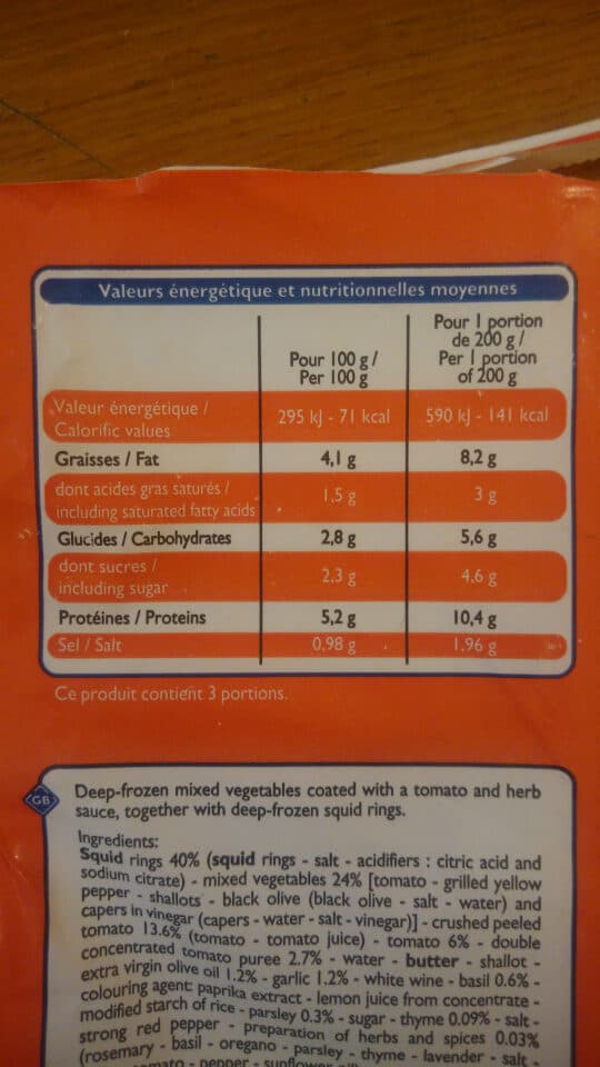 Leader Price Poelée d'encornets à la provençale packshot