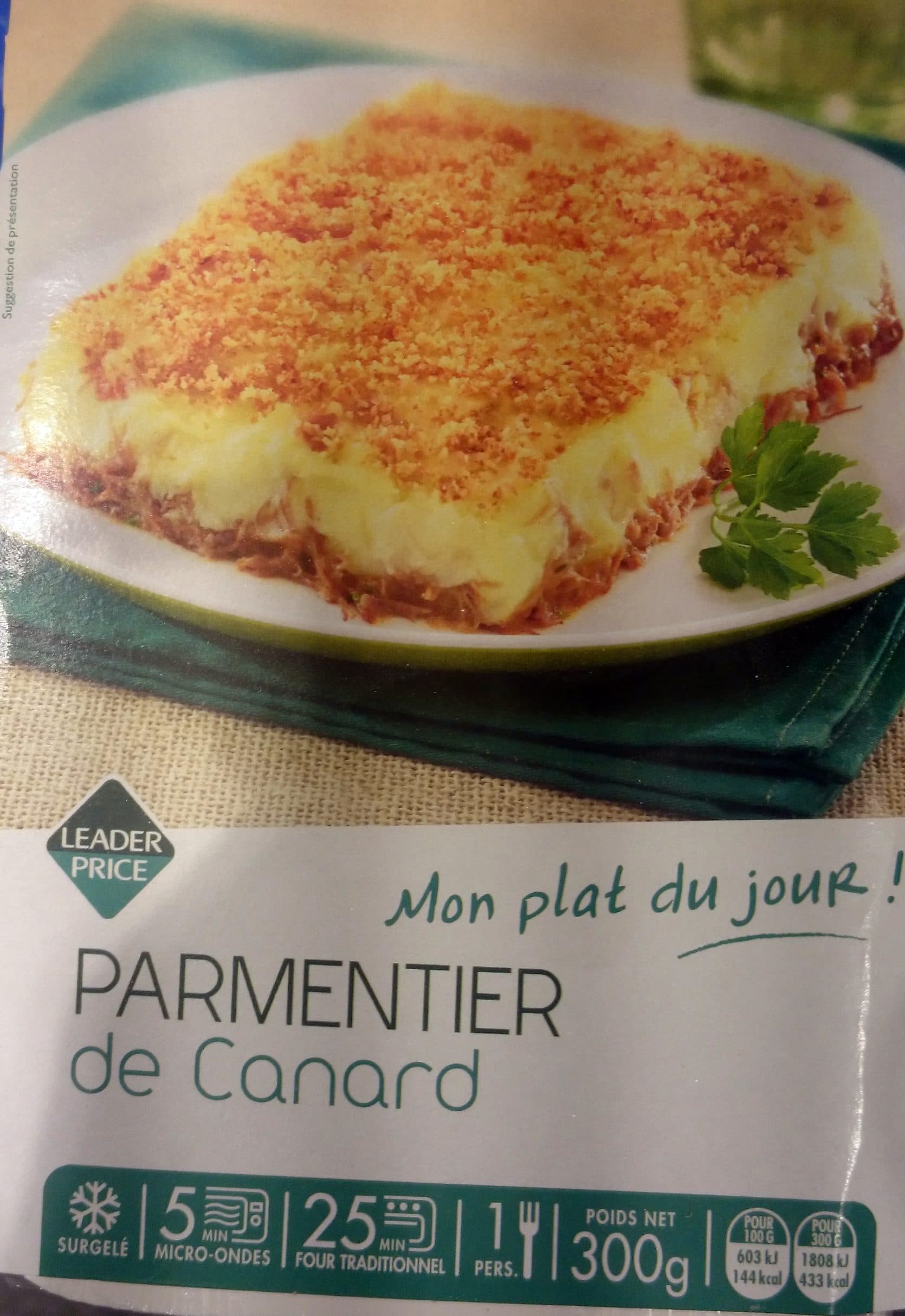 Leader Price Parmentier de Canard packshot