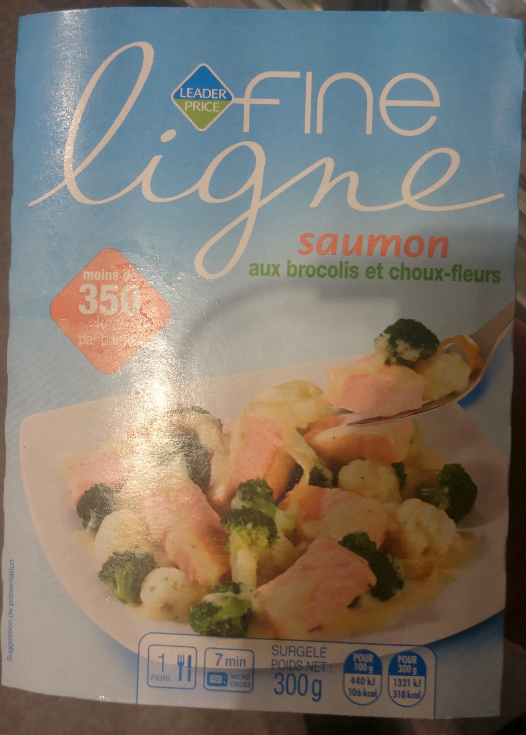 Leader Price Fine Ligne - Saumon aux brocolis et choux-fleurs packshot