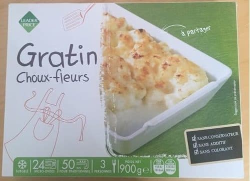 Leader Price Gratin choux-fleurs packshot