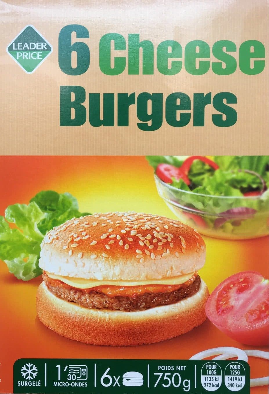 Leader Price 6 cheese burgers packshot