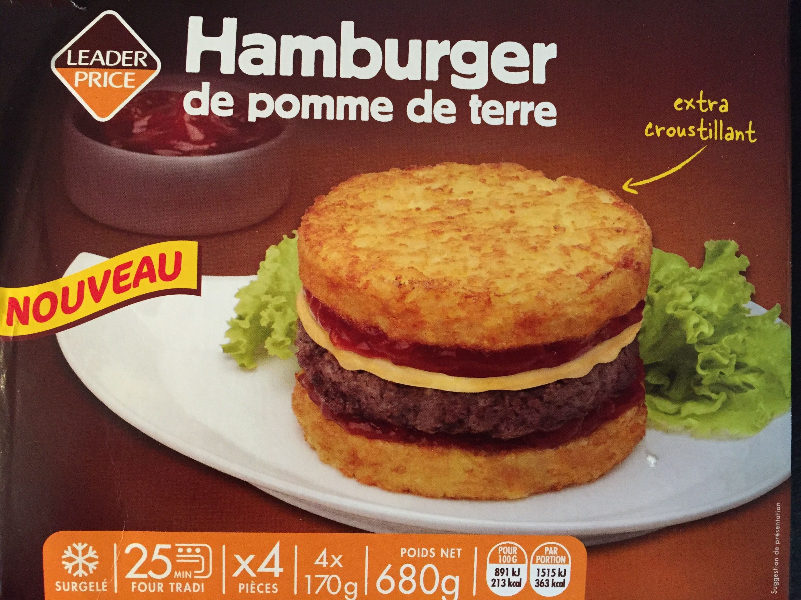Leader Price Hamburger de pomme de terre packshot