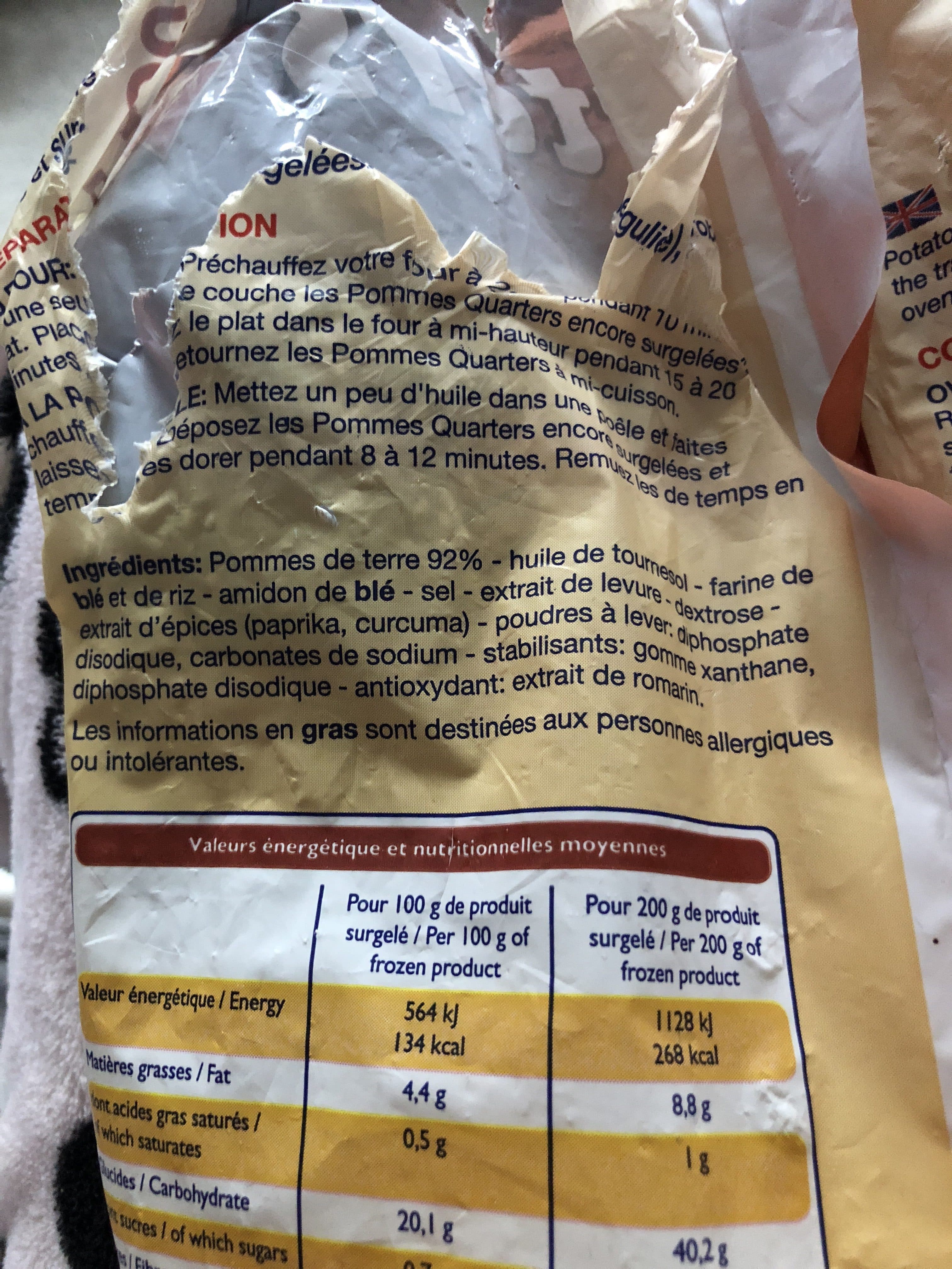 Leader Price Pommes quarters au four packshot