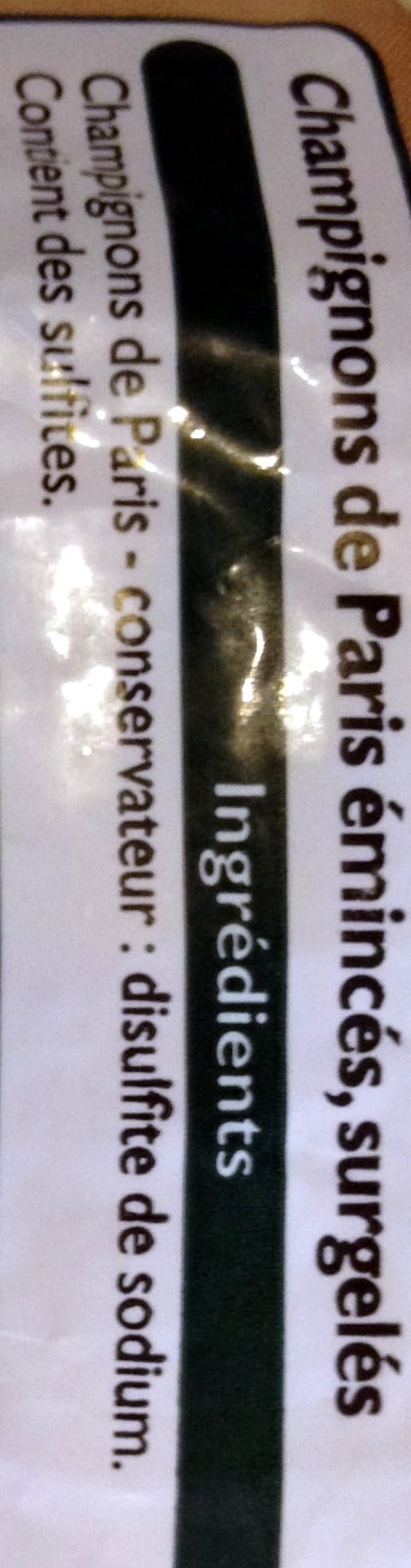 Leader Price Champignons de Paris émincés, Surgelé packshot