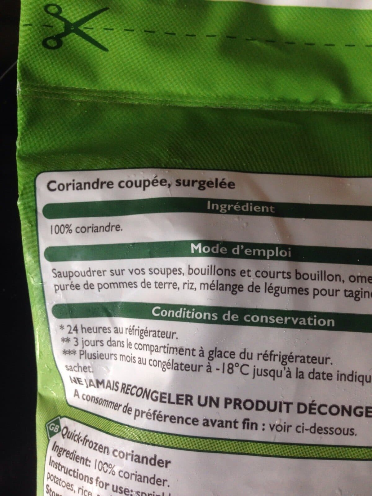 Leader Price Coriandre coupée packshot
