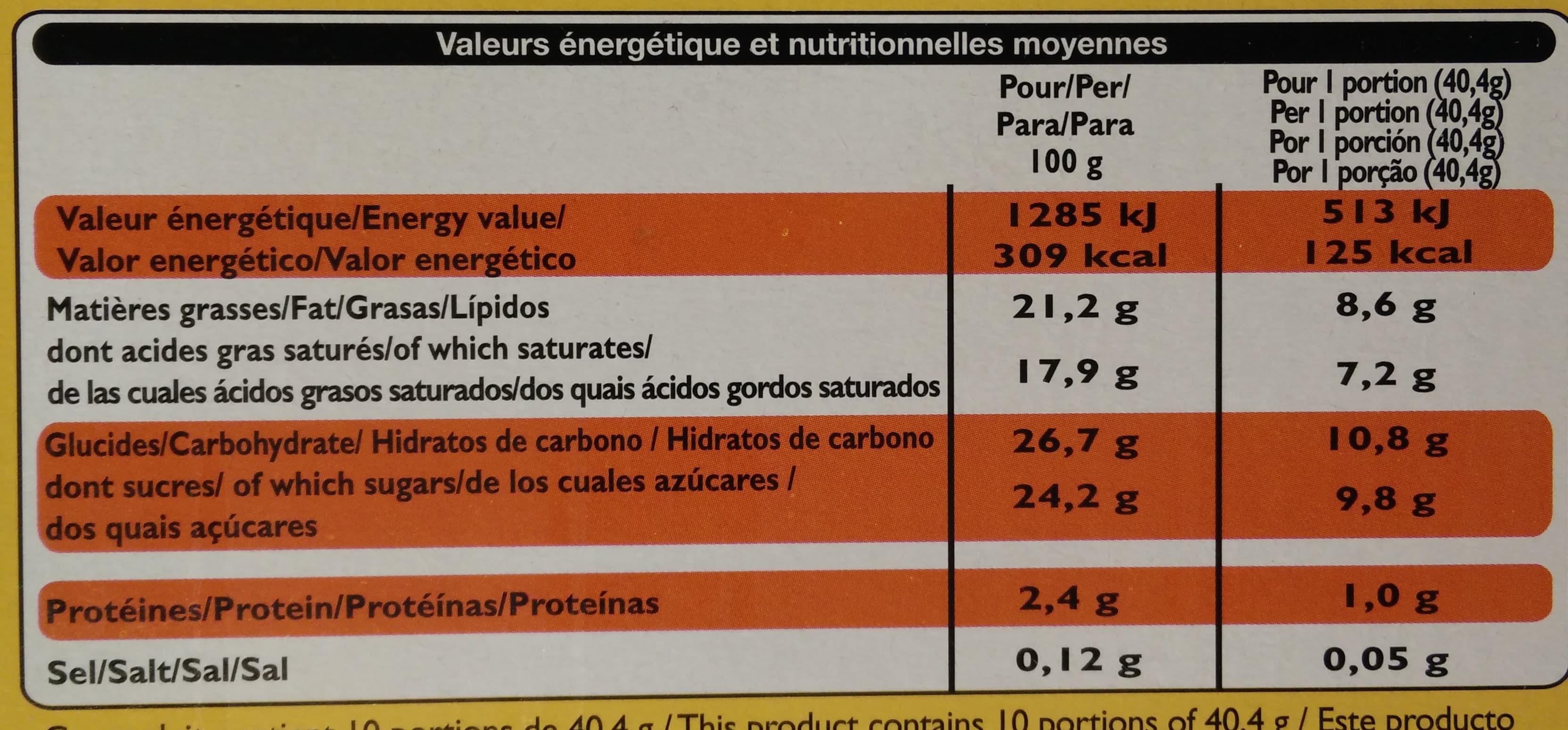 Leader Price 10 bâtonnets Saveur Vanille enrobage cacao maigre noisettes packshot