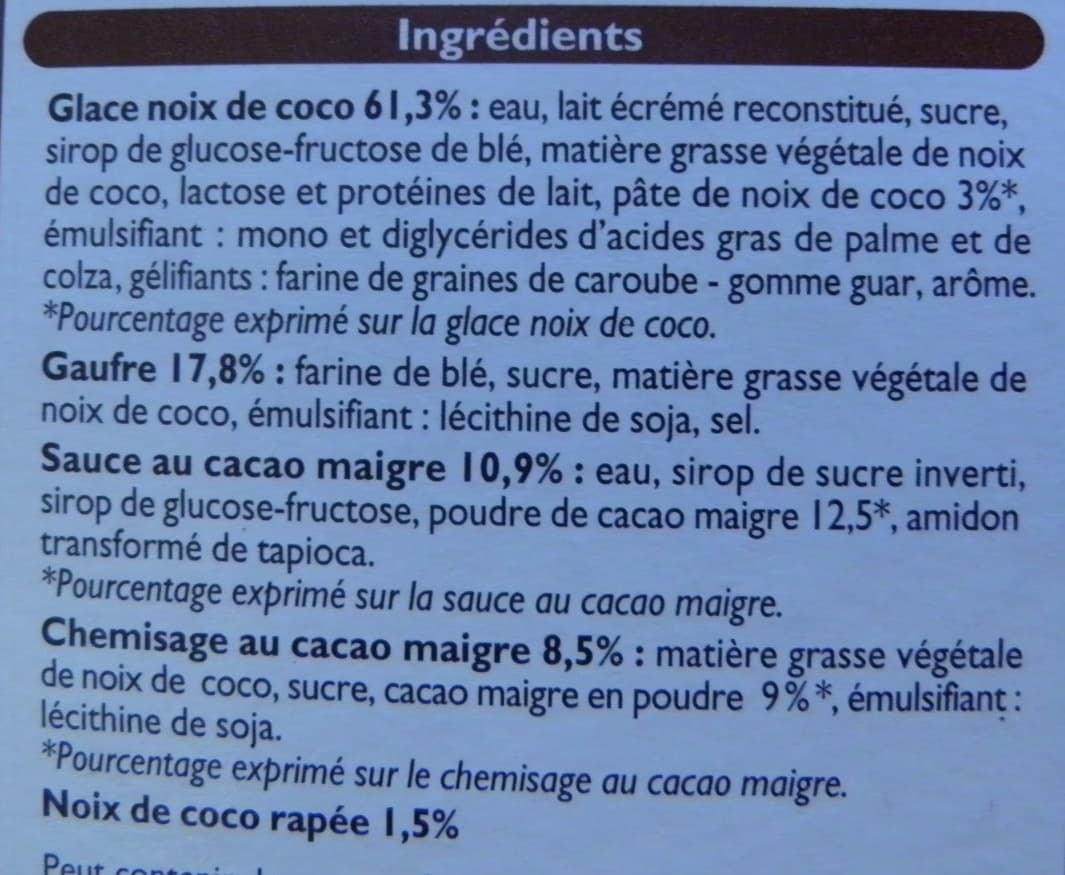 Leader Price 4 Cônes Noix de coco packshot