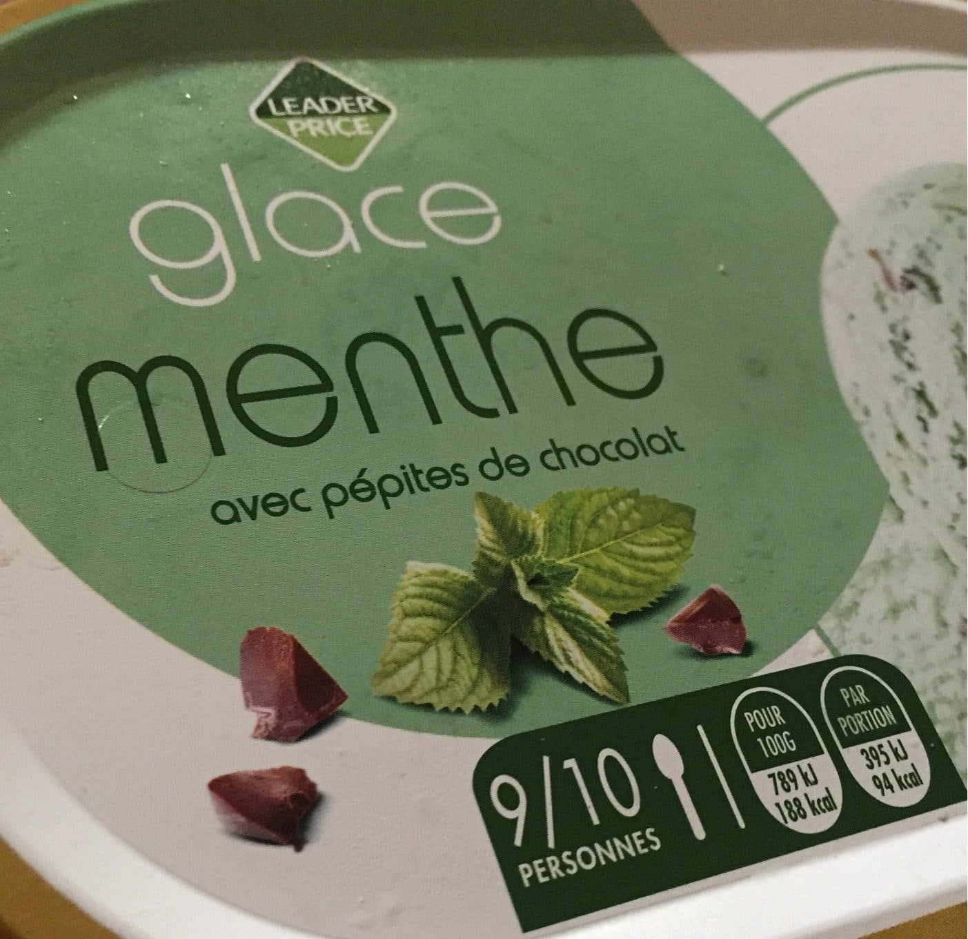 Leader Price Glace menthe avec pépites de chocolat packshot