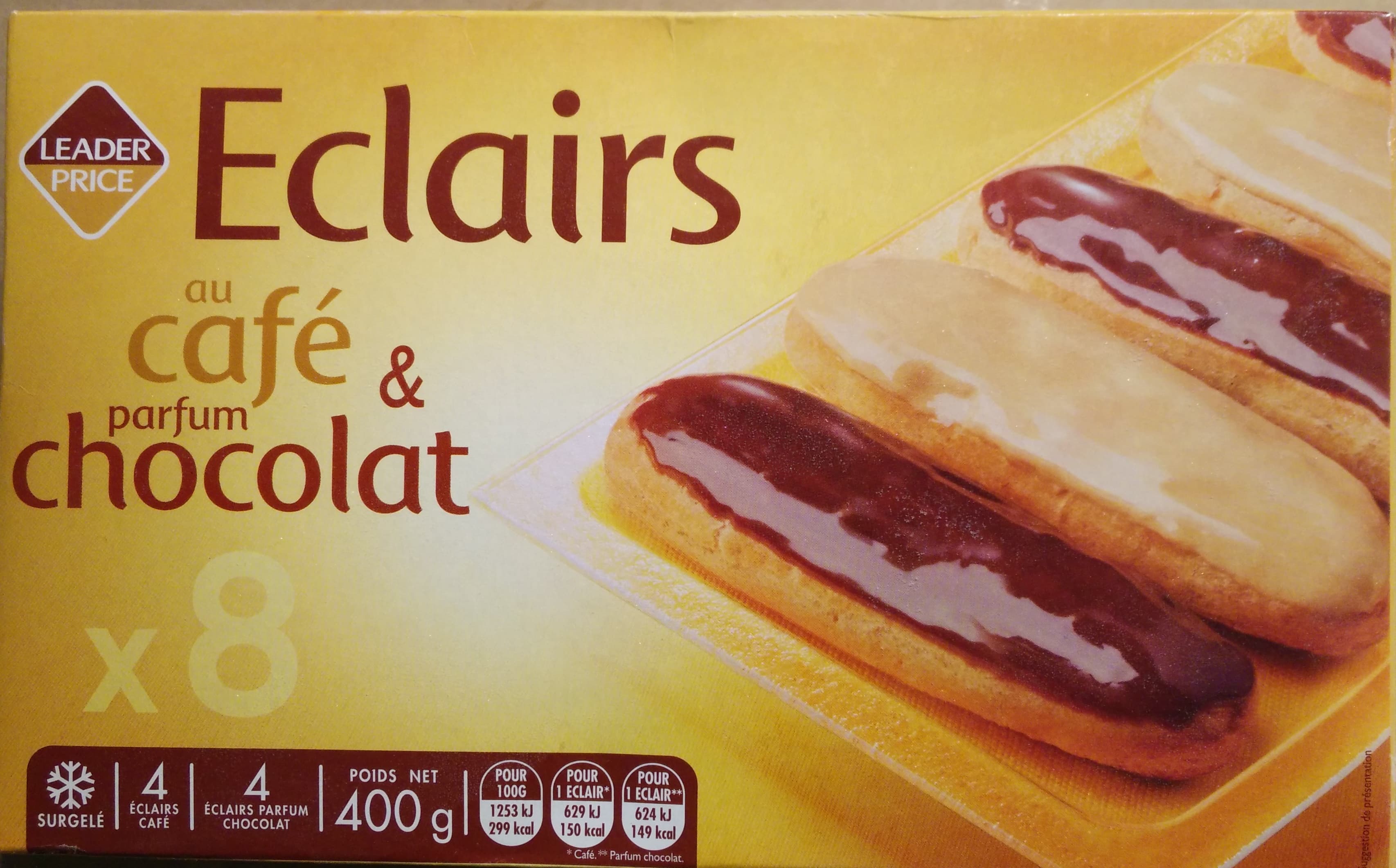 Leader Price Eclairs au Café & parfum Chocolat packshot