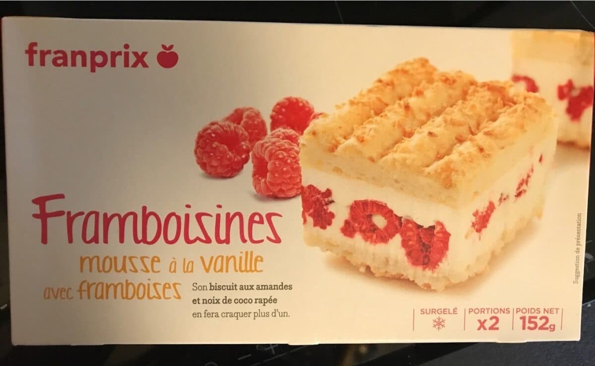 Franprix Mousse a la vanille avec framboises packshot