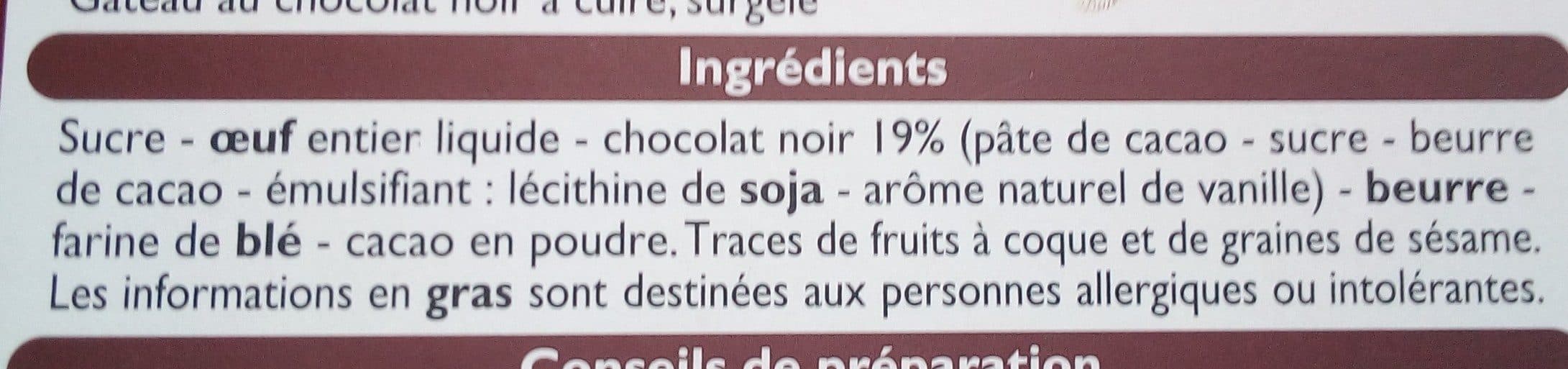 Leader Price Moelleux au chocolat cœur fondant au chocolat packshot