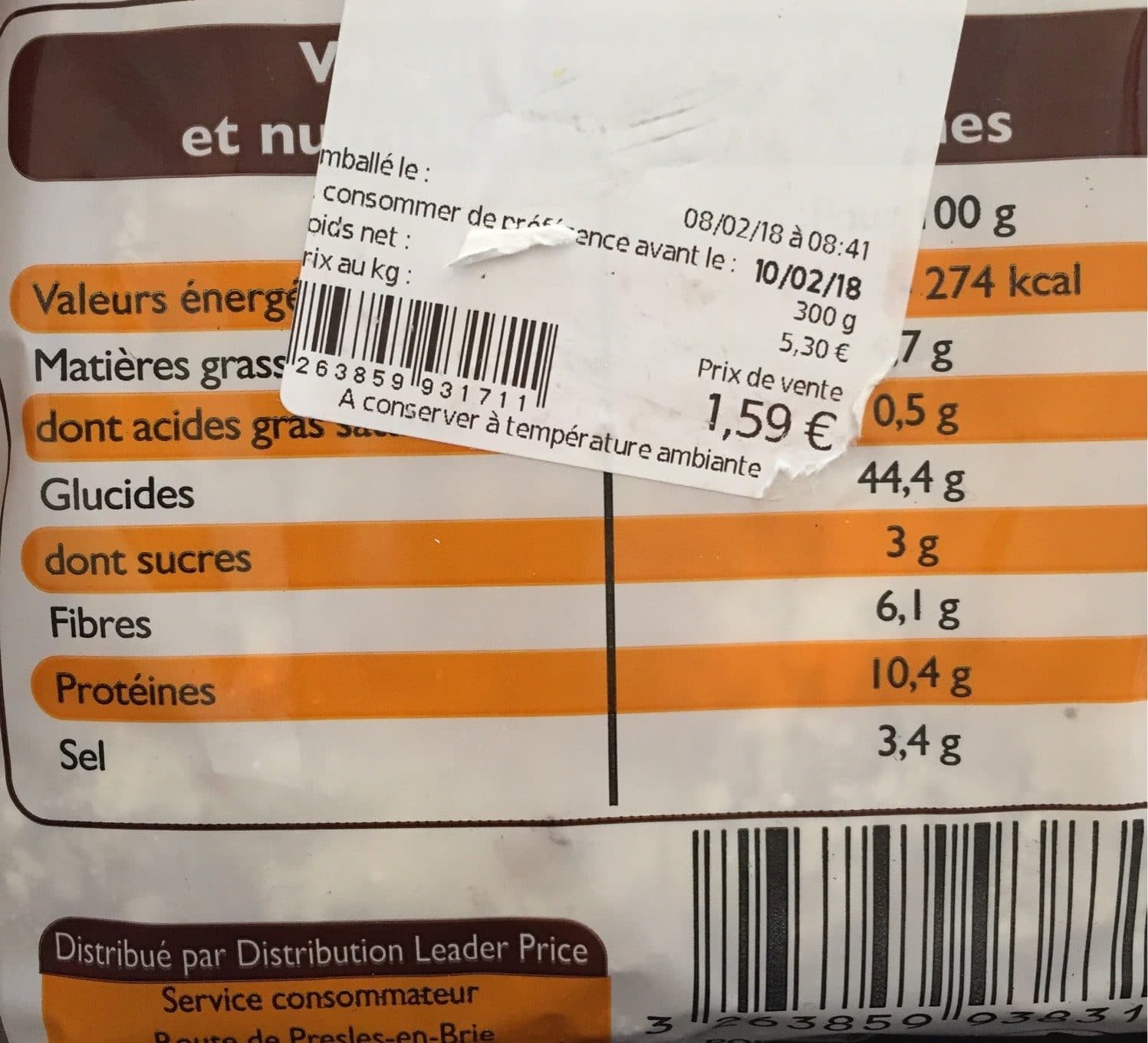 Leader Price BATARD CÉRÉALES, 300 g packshot