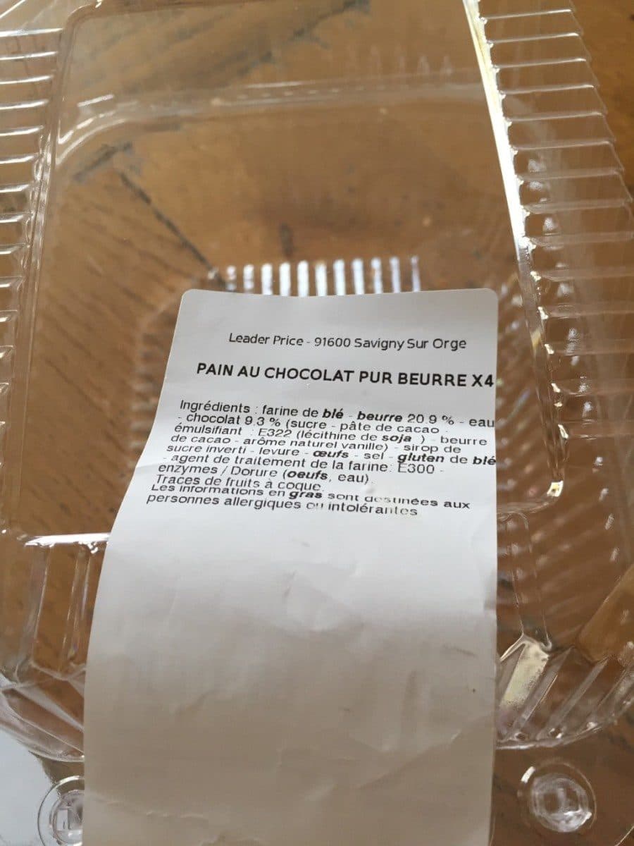 Leader Price Pains au Chocolat Pur Beurre packshot