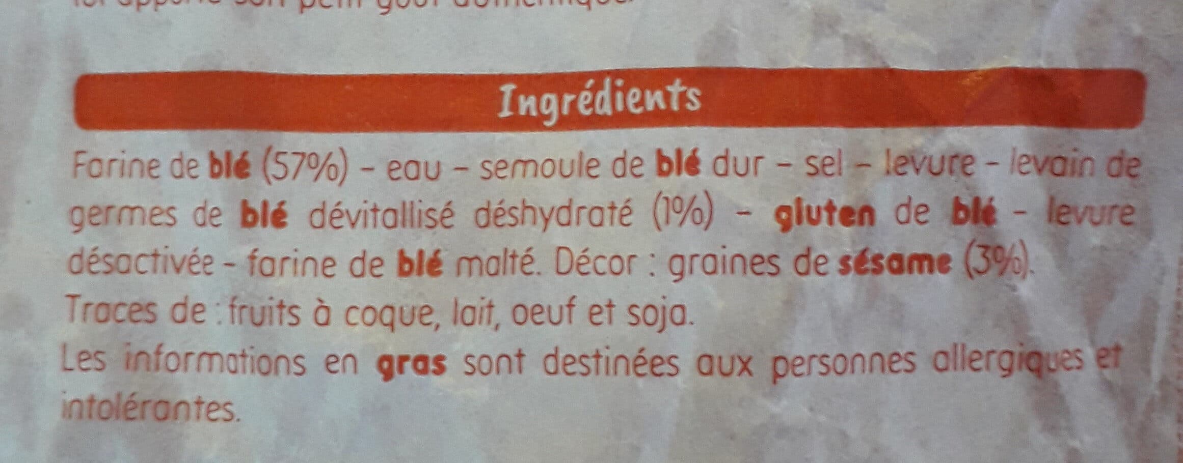 Leader Price Baguette graines de sésame packshot