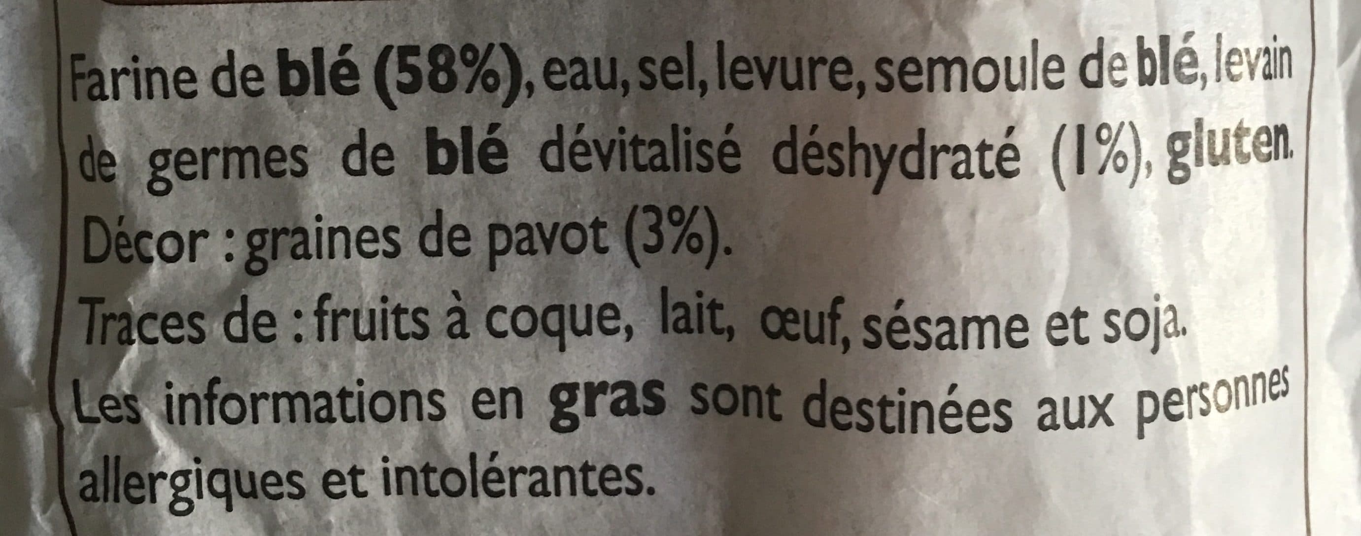Leader Price Baguette Pavot packshot