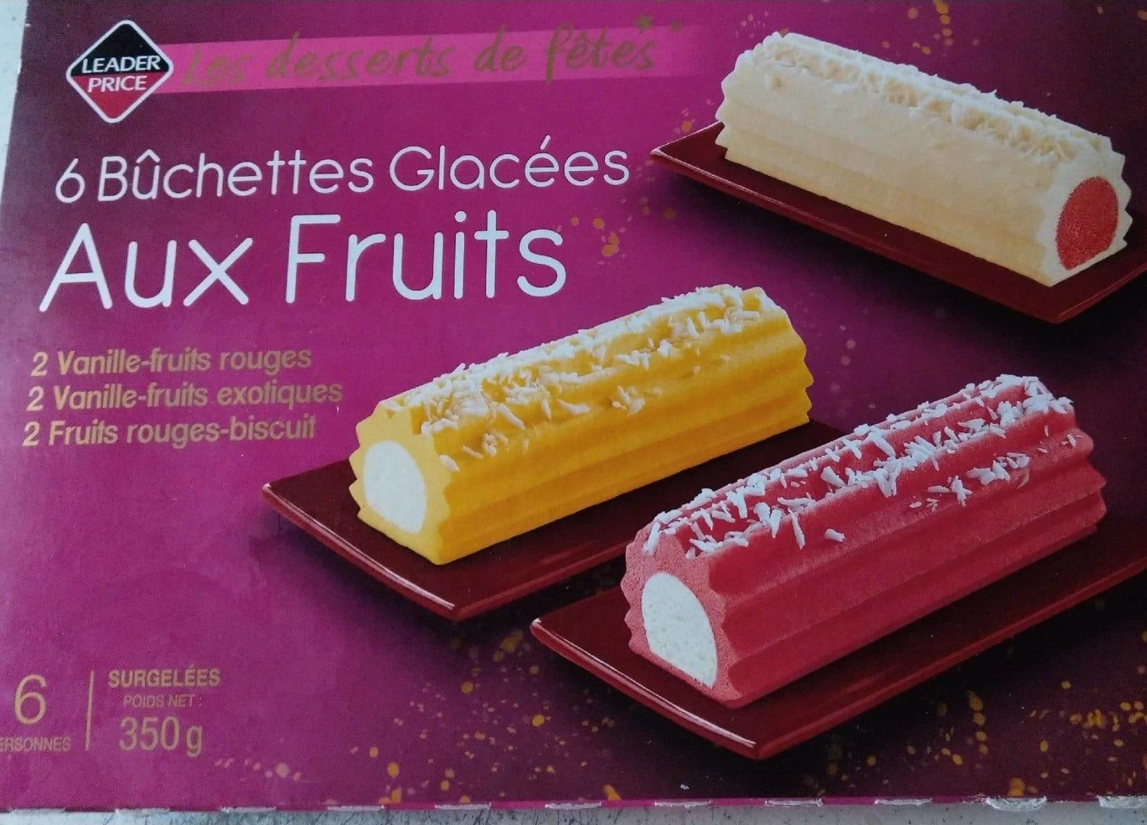 Leader Price 6 bûchettes glacées aux fruits packshot