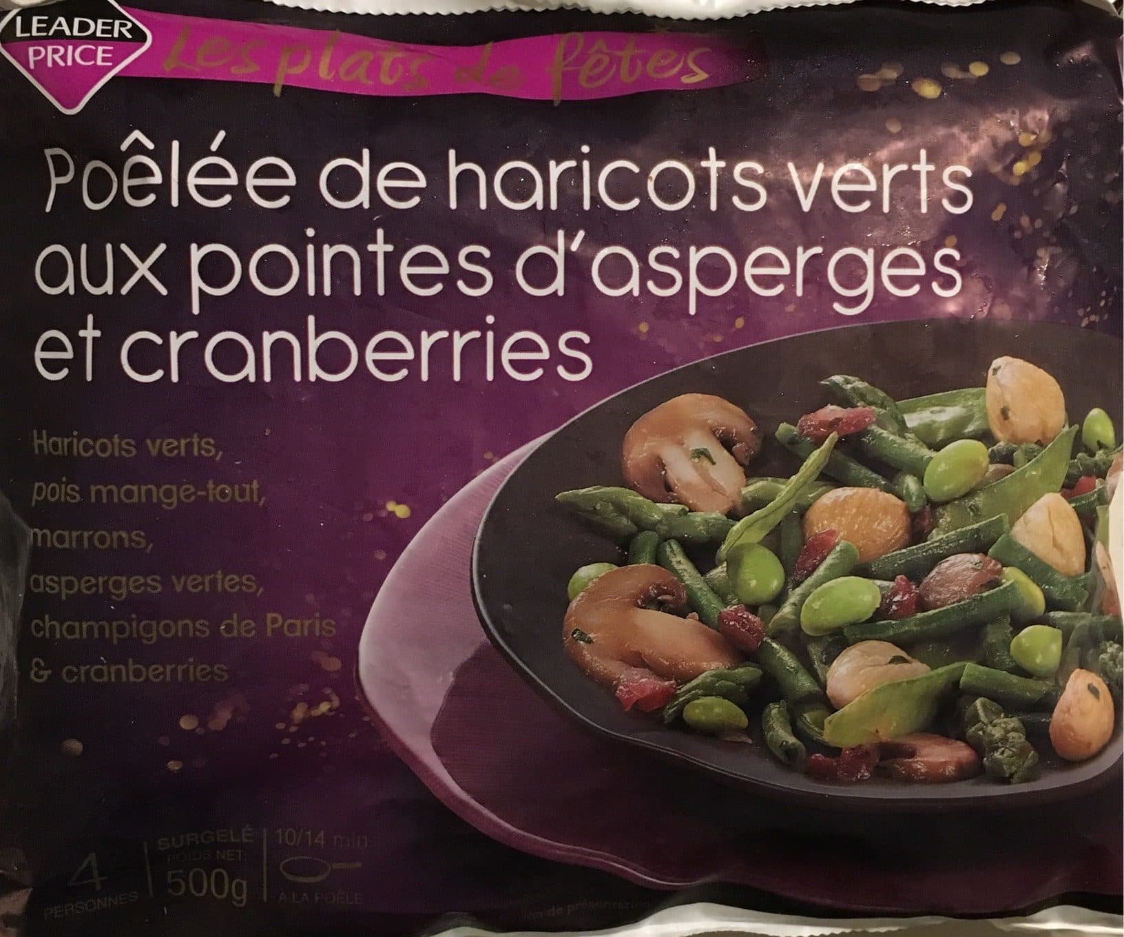 Leader Price Poêlée de haricots verts, asperges et cranberries packshot