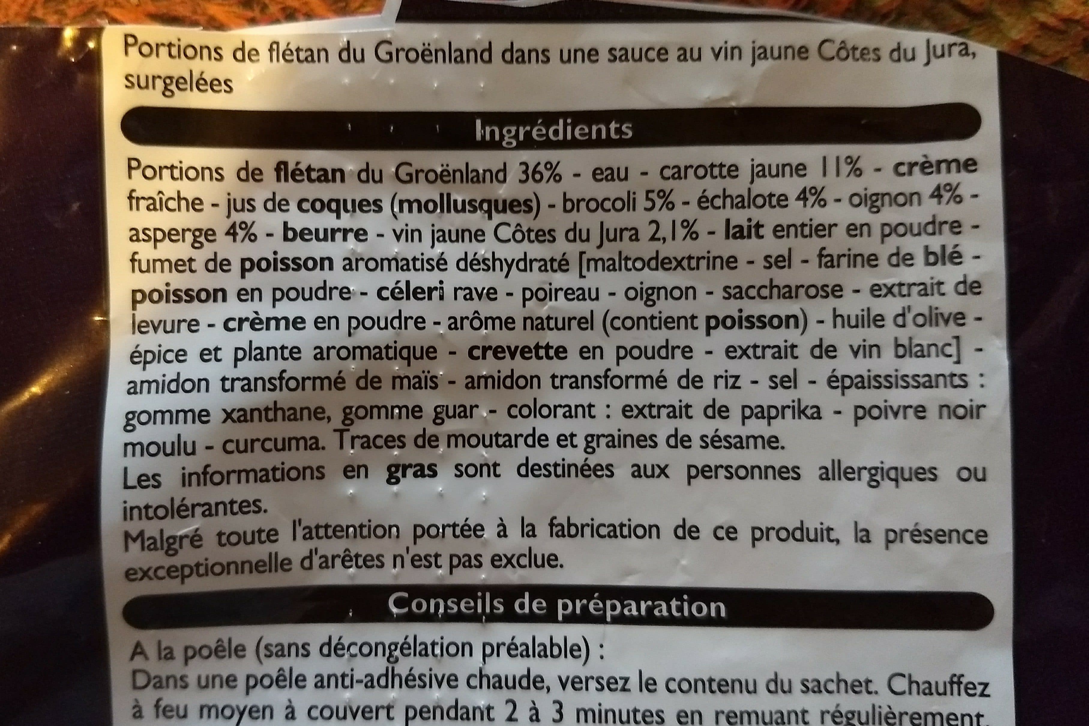 Leader Price Flétan du Groenland au vin jaune packshot