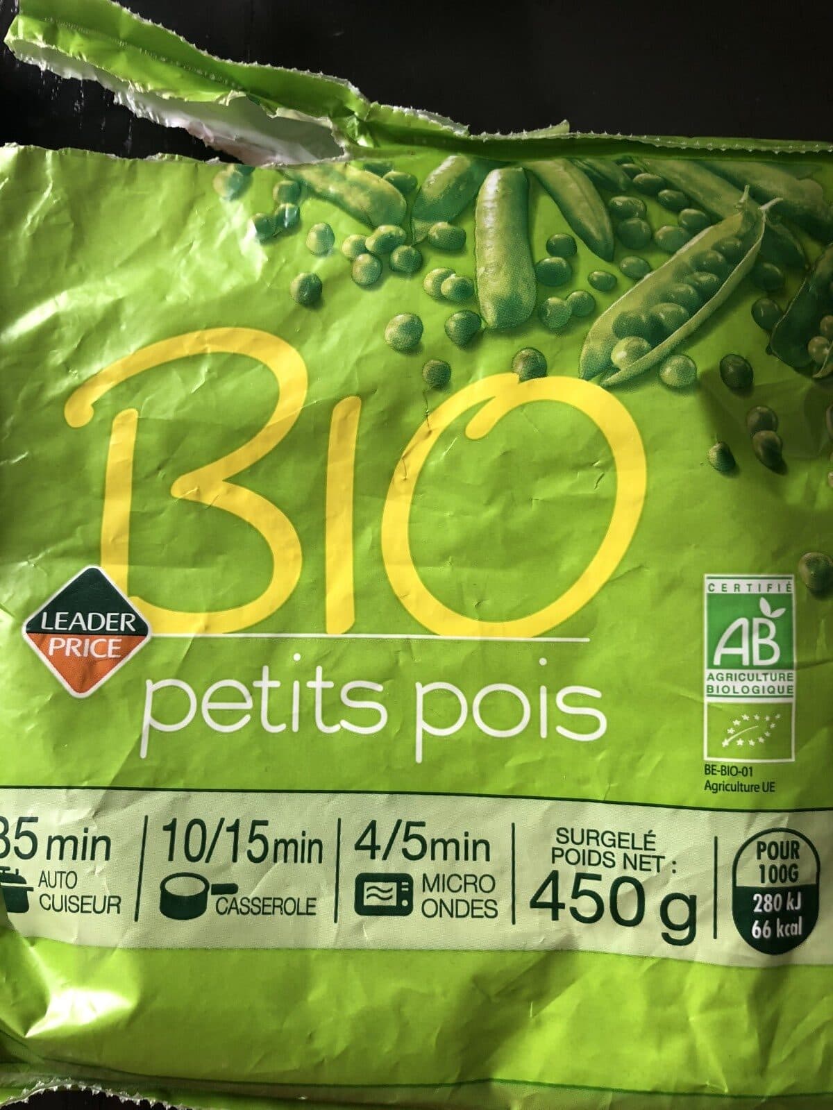 Leader Price Petits Pois Bio packshot