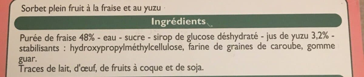 Leader Price Delice de sorbet fraise yuzu packshot