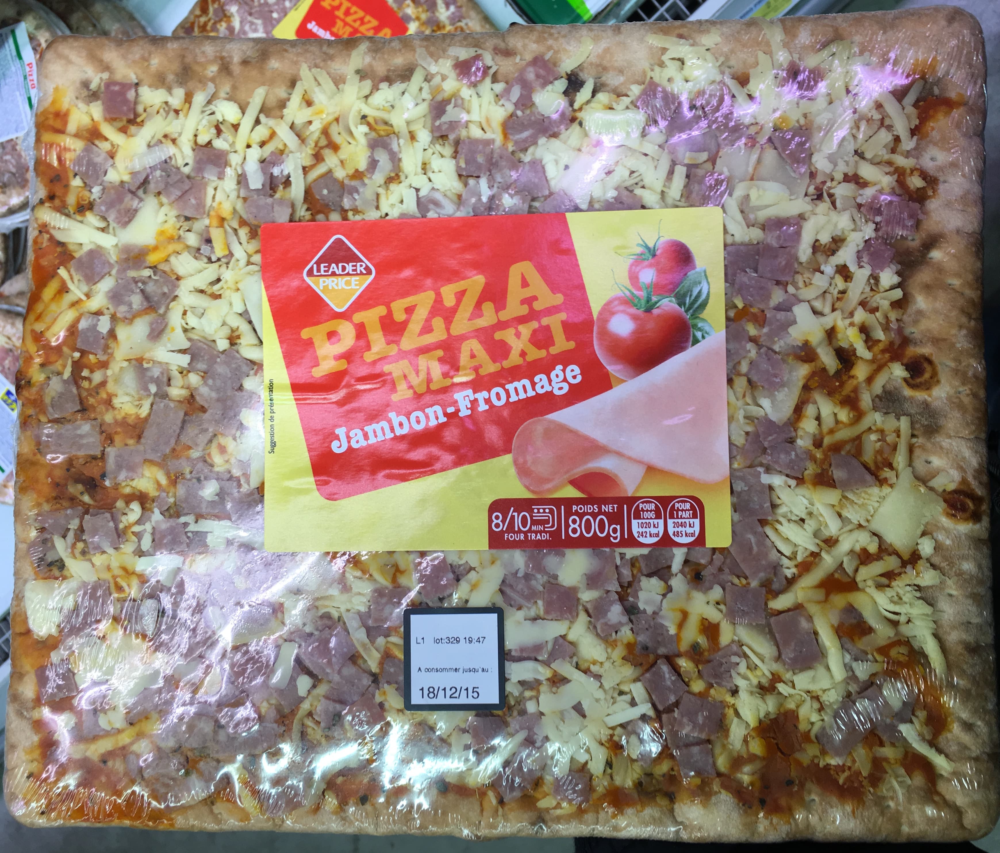 Leader Price Pizza Maxi Jambon-Fromage packshot