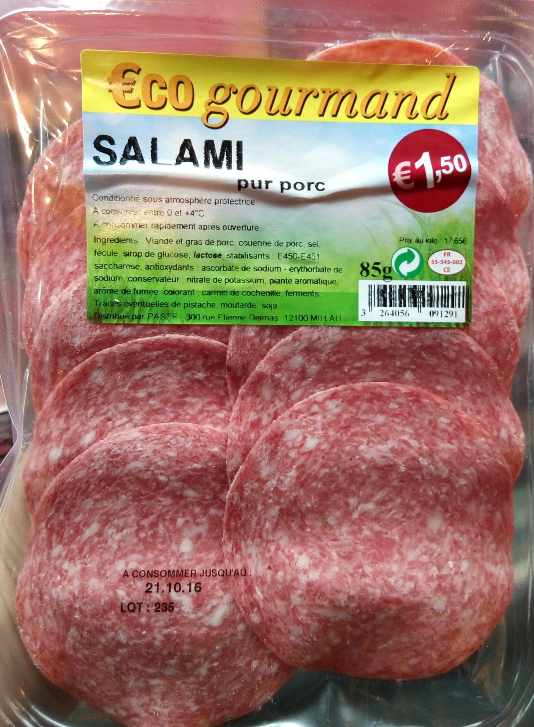 €co Gourmand Salami pur porc packshot