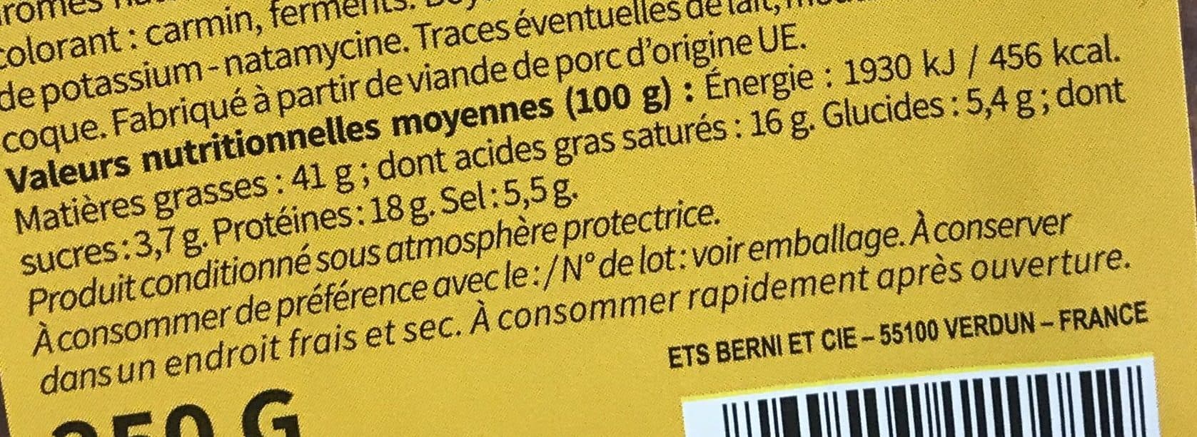 Berni Chorizo Pur Porc Doux Courbe packshot