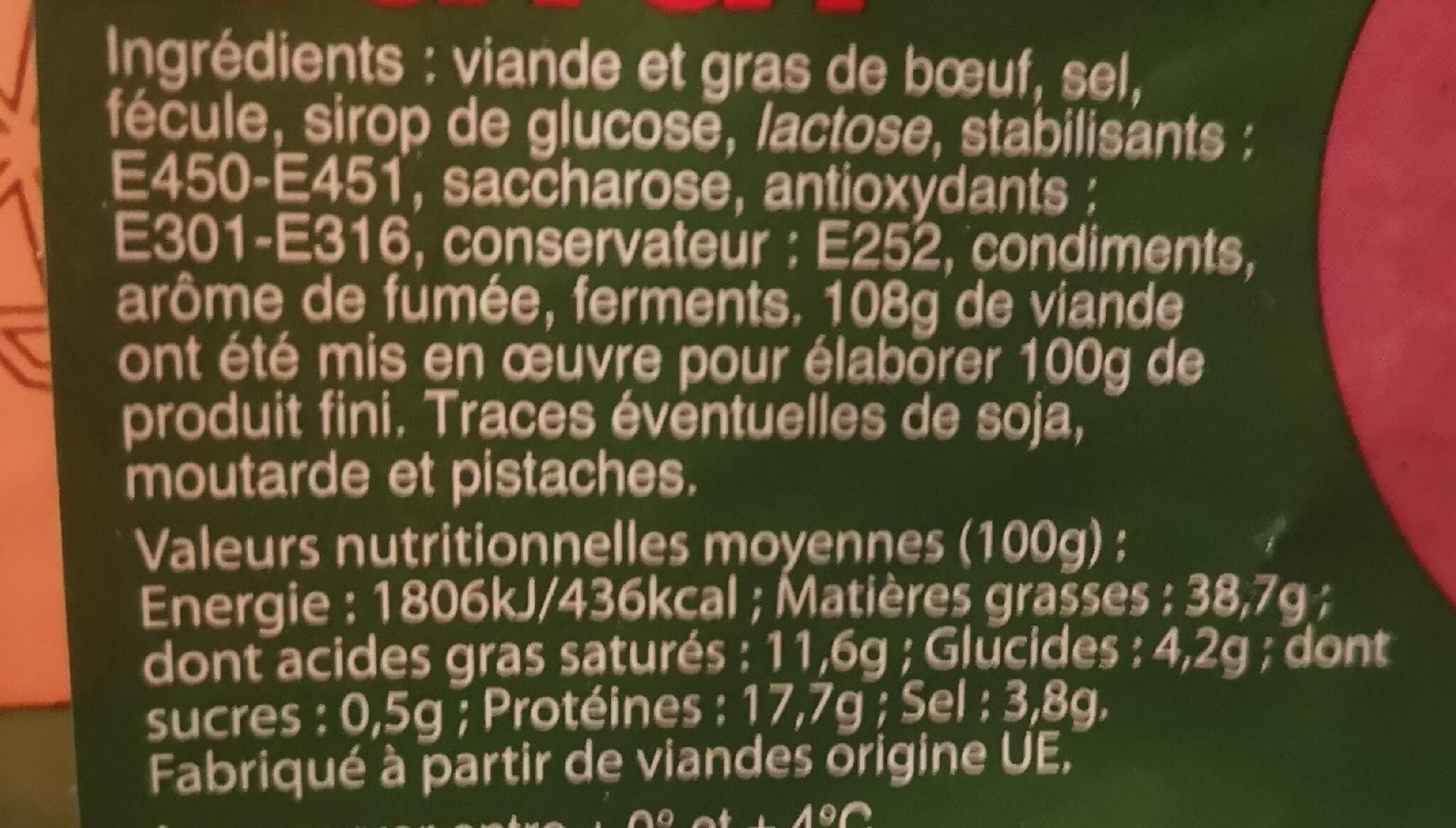 Berni Salami pur bœuf packshot