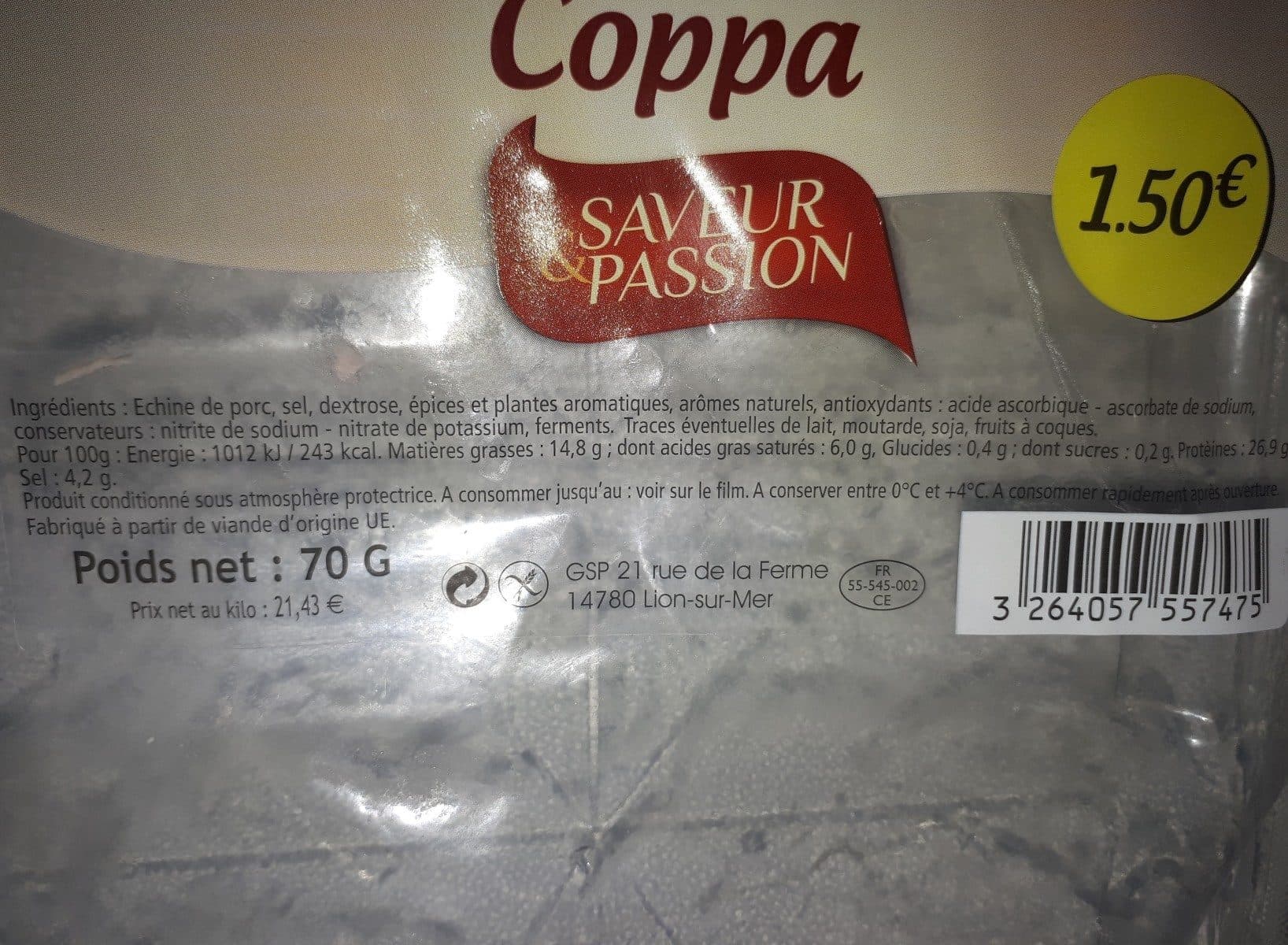 Open Food Facts Coppa packshot