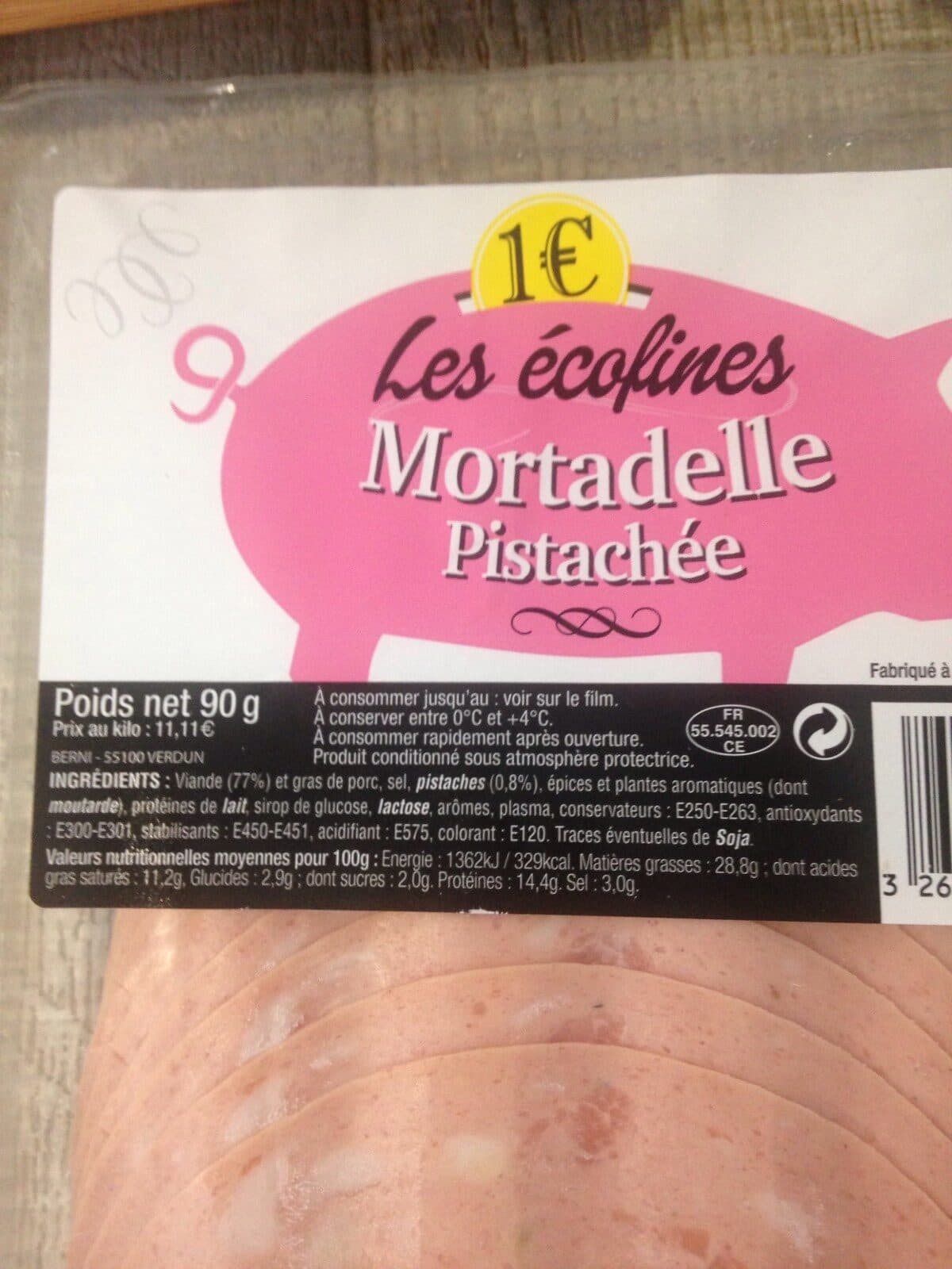Les Ecofines Mortadelle Pistachée packshot