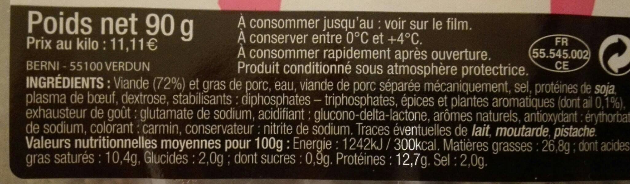 Les Ecofines Saucisson cuit a l ail packshot