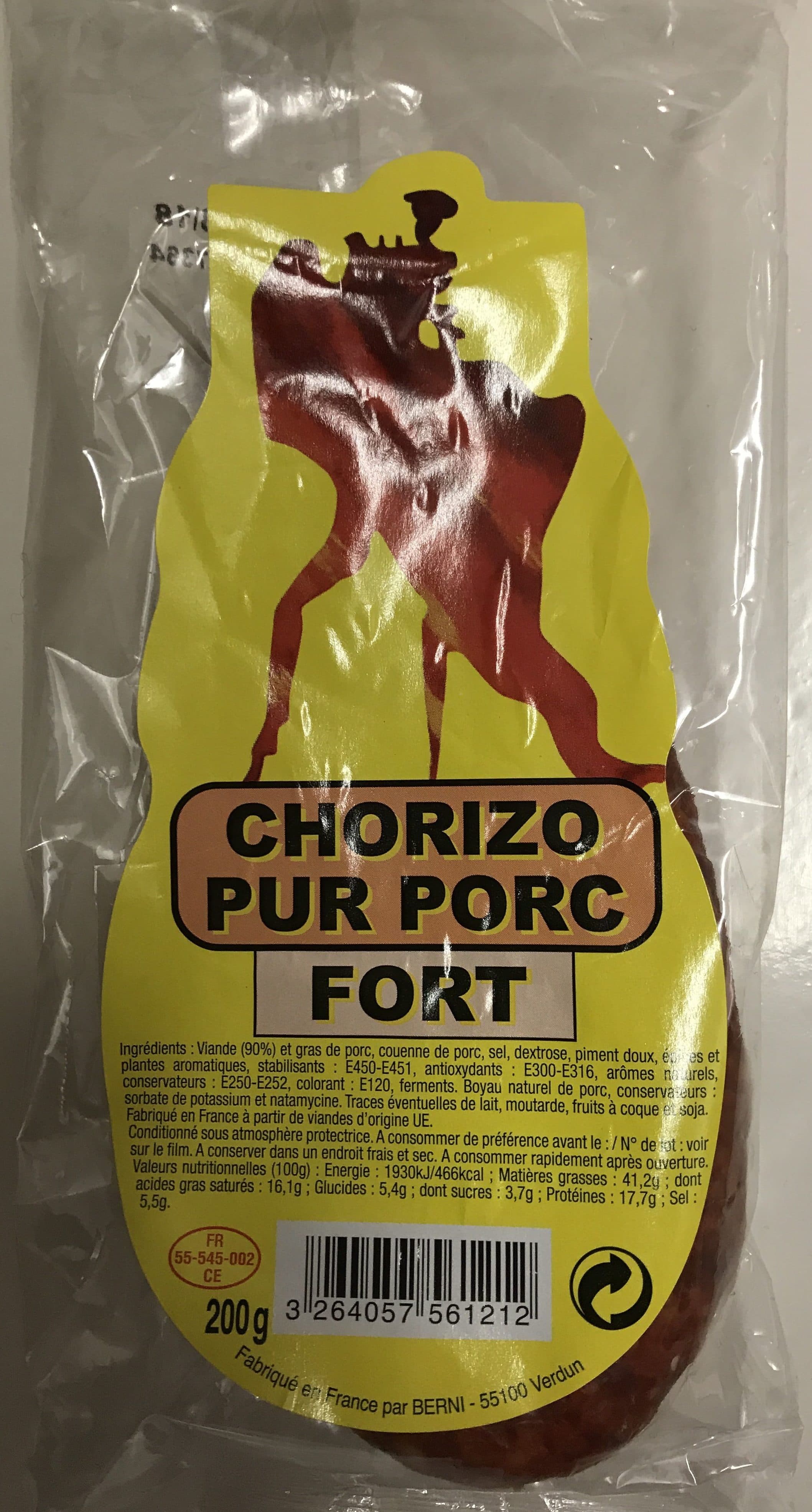 Berni Chorizo pur porc Fort packshot