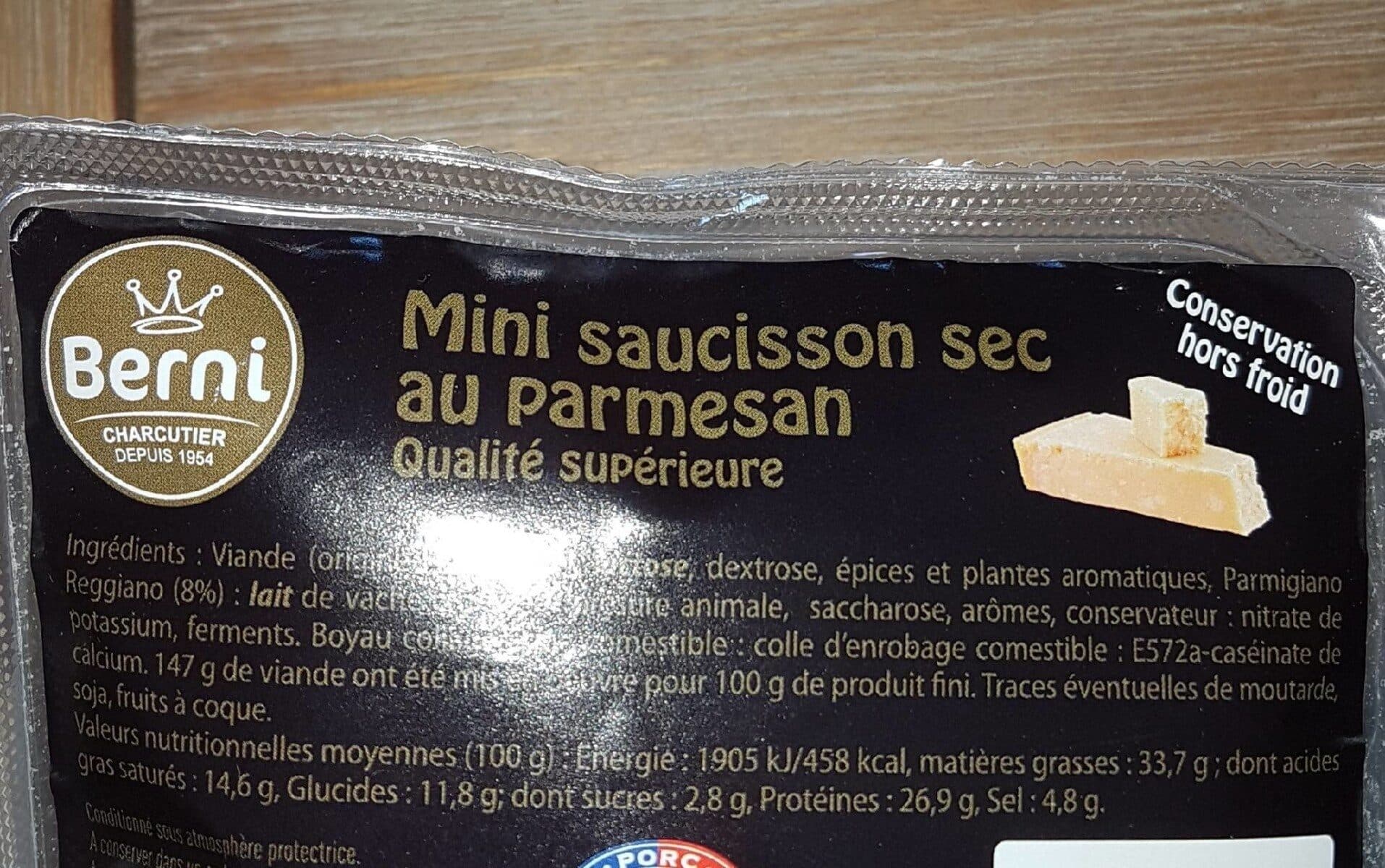 Berni Mini saucisson sec au parmesan packshot
