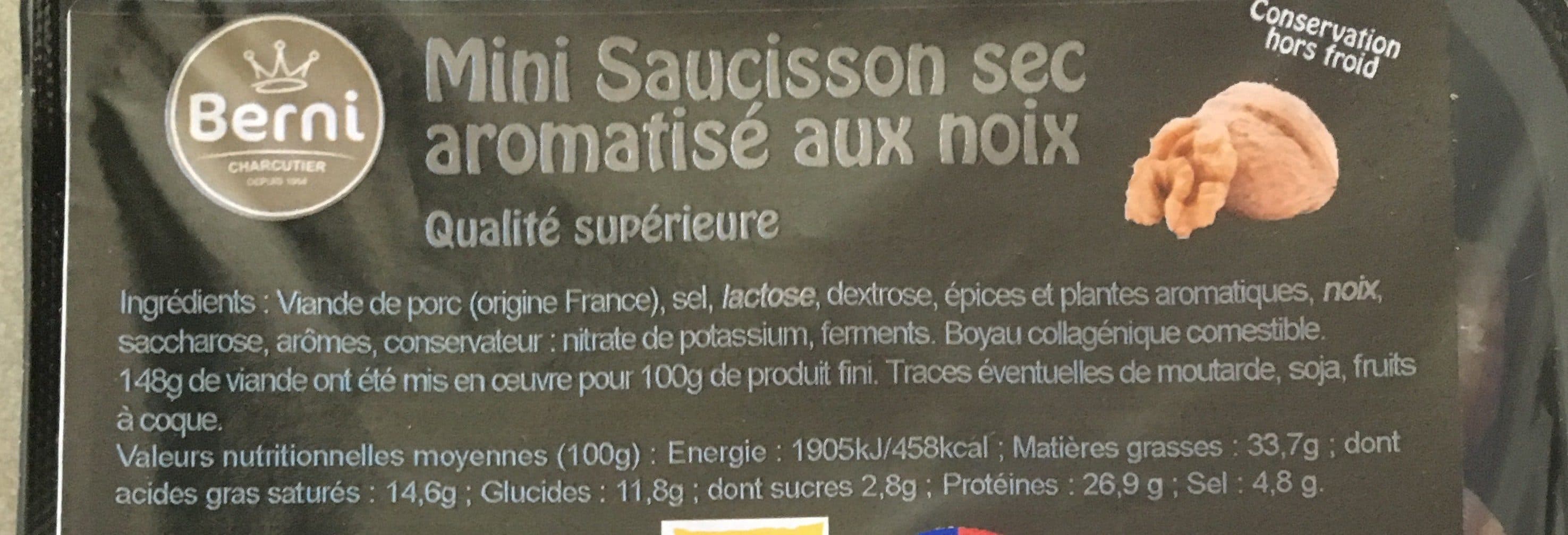 Berni Mini saucisson sec aromatisé aux noix packshot
