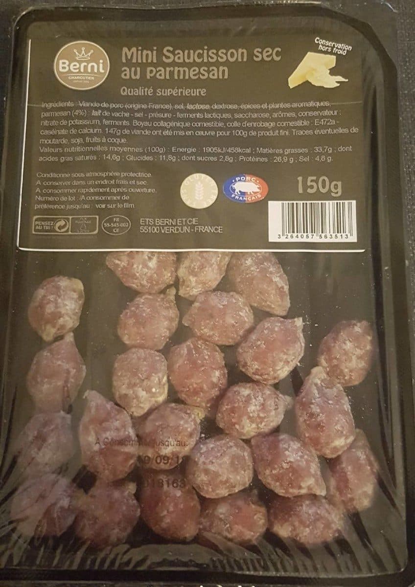 Berni Mini saucisson sec au parmesan packshot